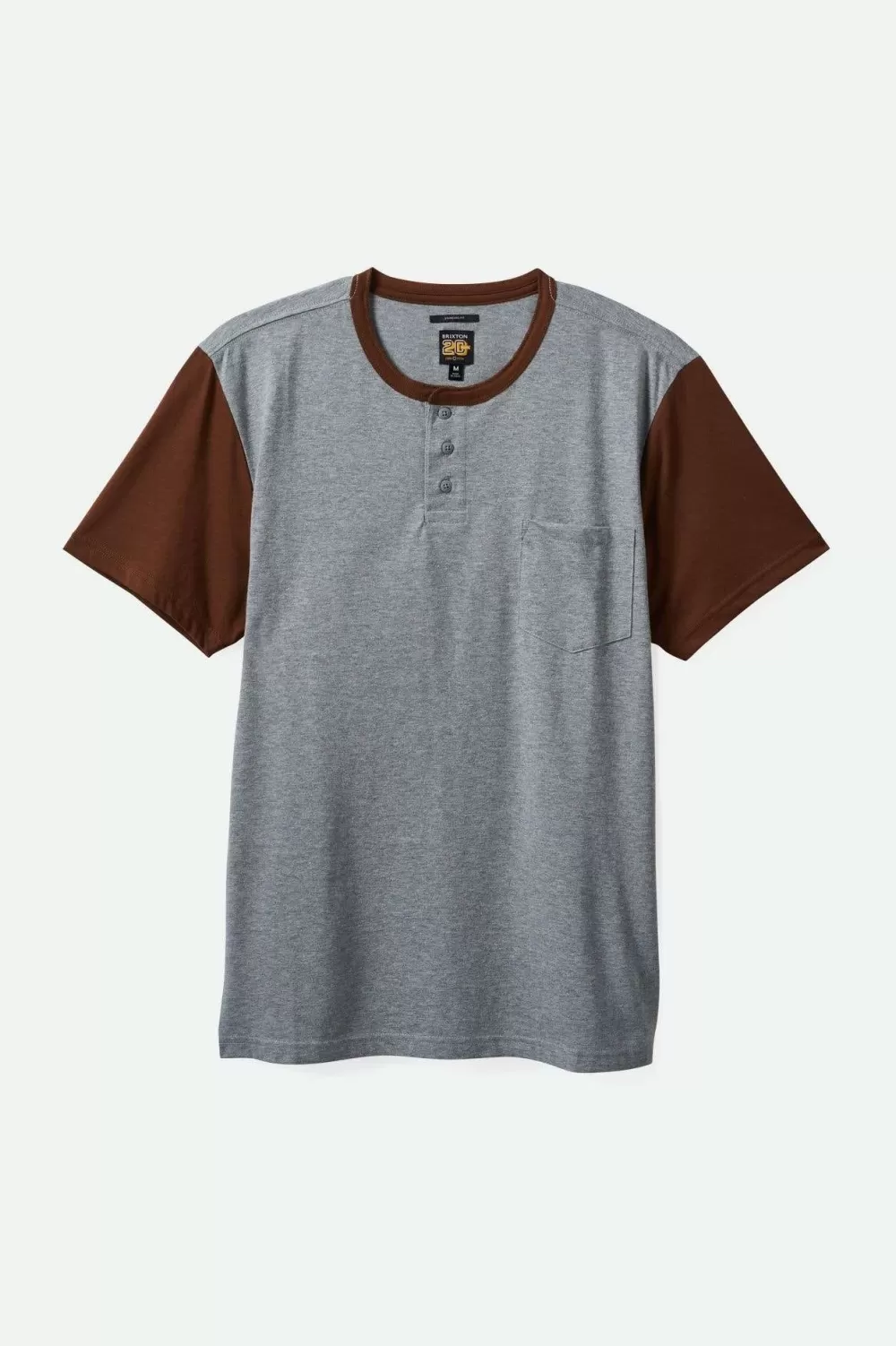Brixton Detroit Henley T-Shirt Edizione Speciale 20º Anniversario con Tasche - Polo e Maglie Stile Urbano