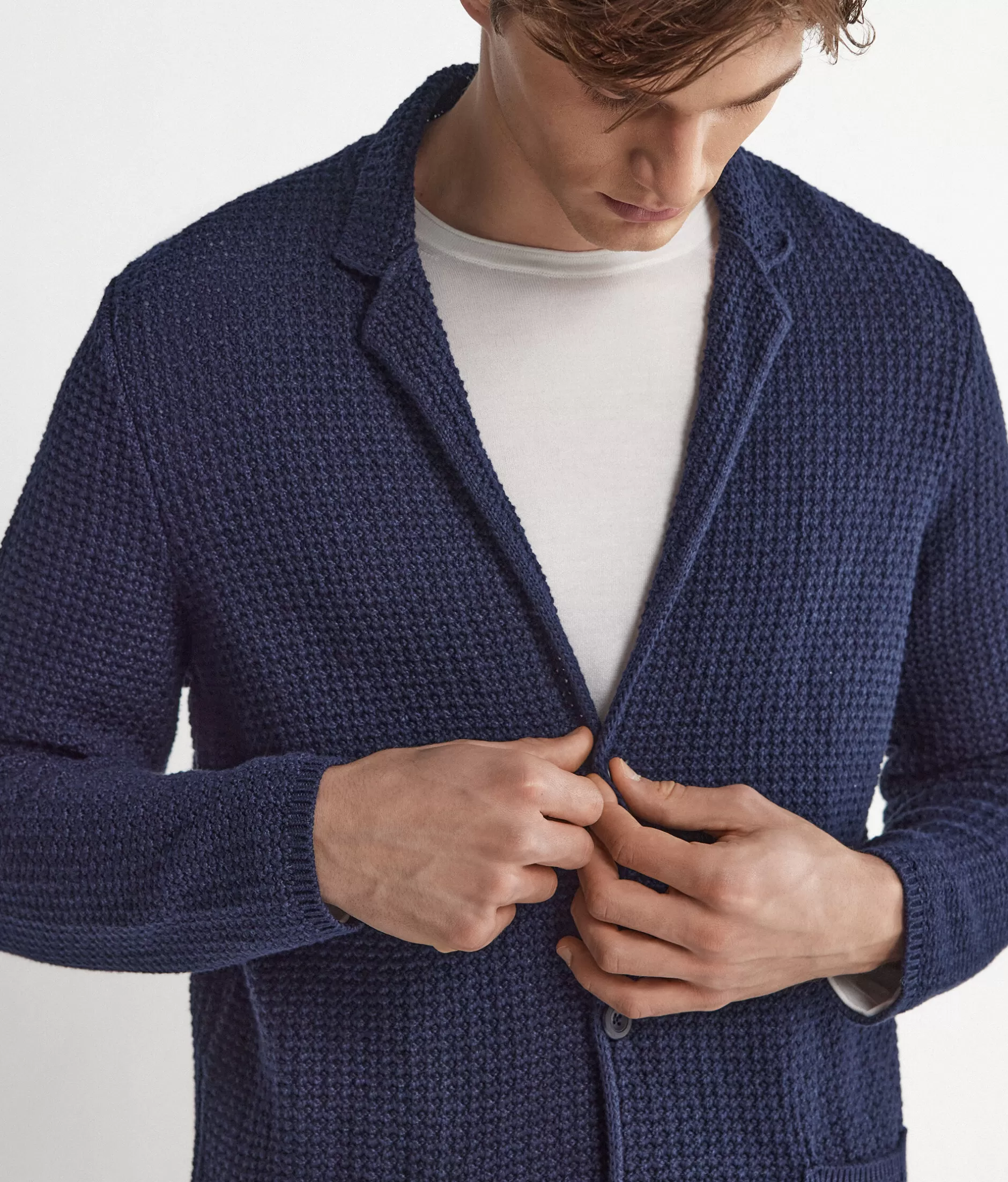 Falconeri Giacchetta in Maglia Basket Blu - Modello 8019 | Outlet Primavera