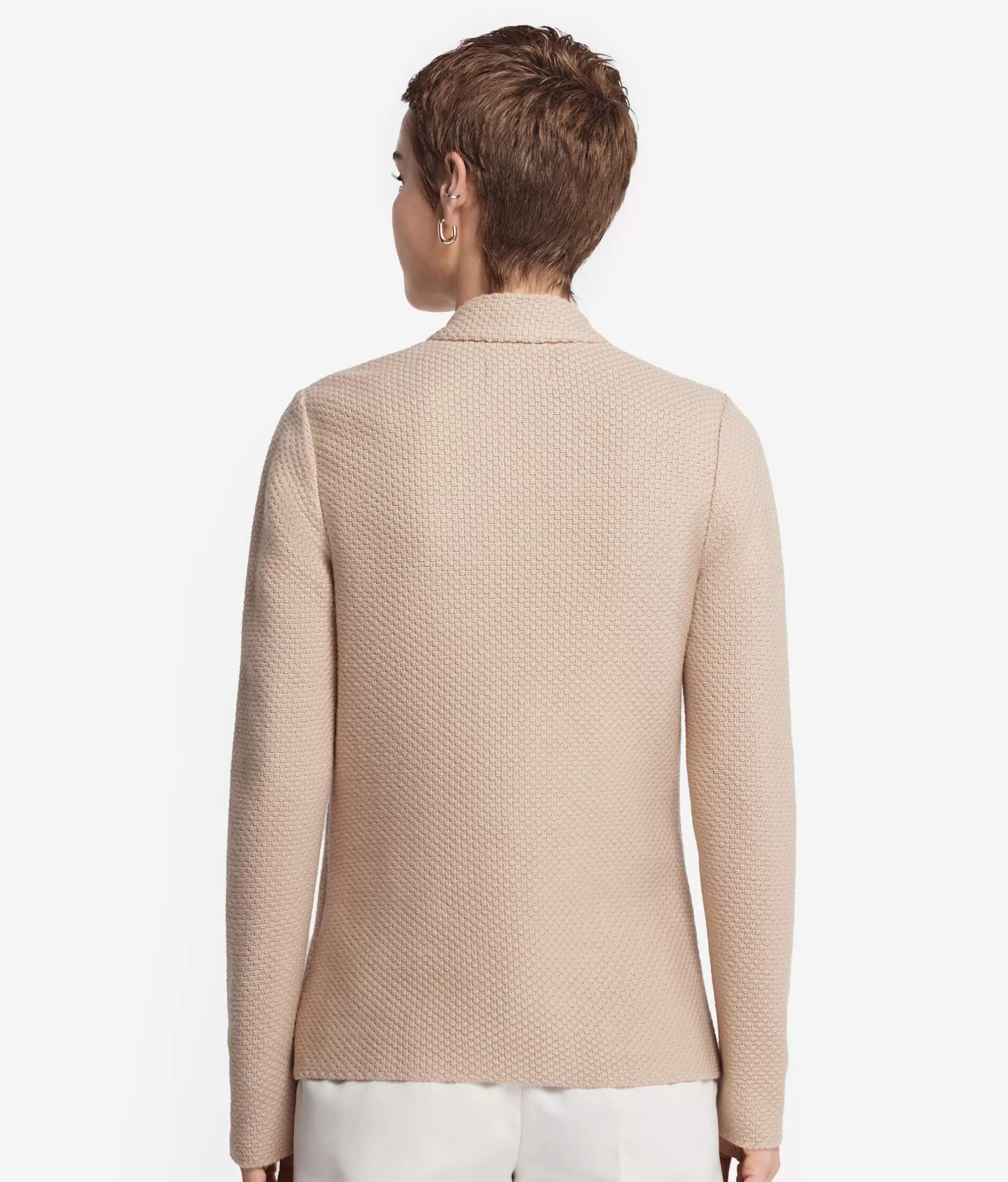 Giacca in Tessuto a Nido d'Ape Falconeri - Morbido Beige Naturale con Rifiniture Vanilla Chiaro, Comoda e Leggera per Stilismo Casual