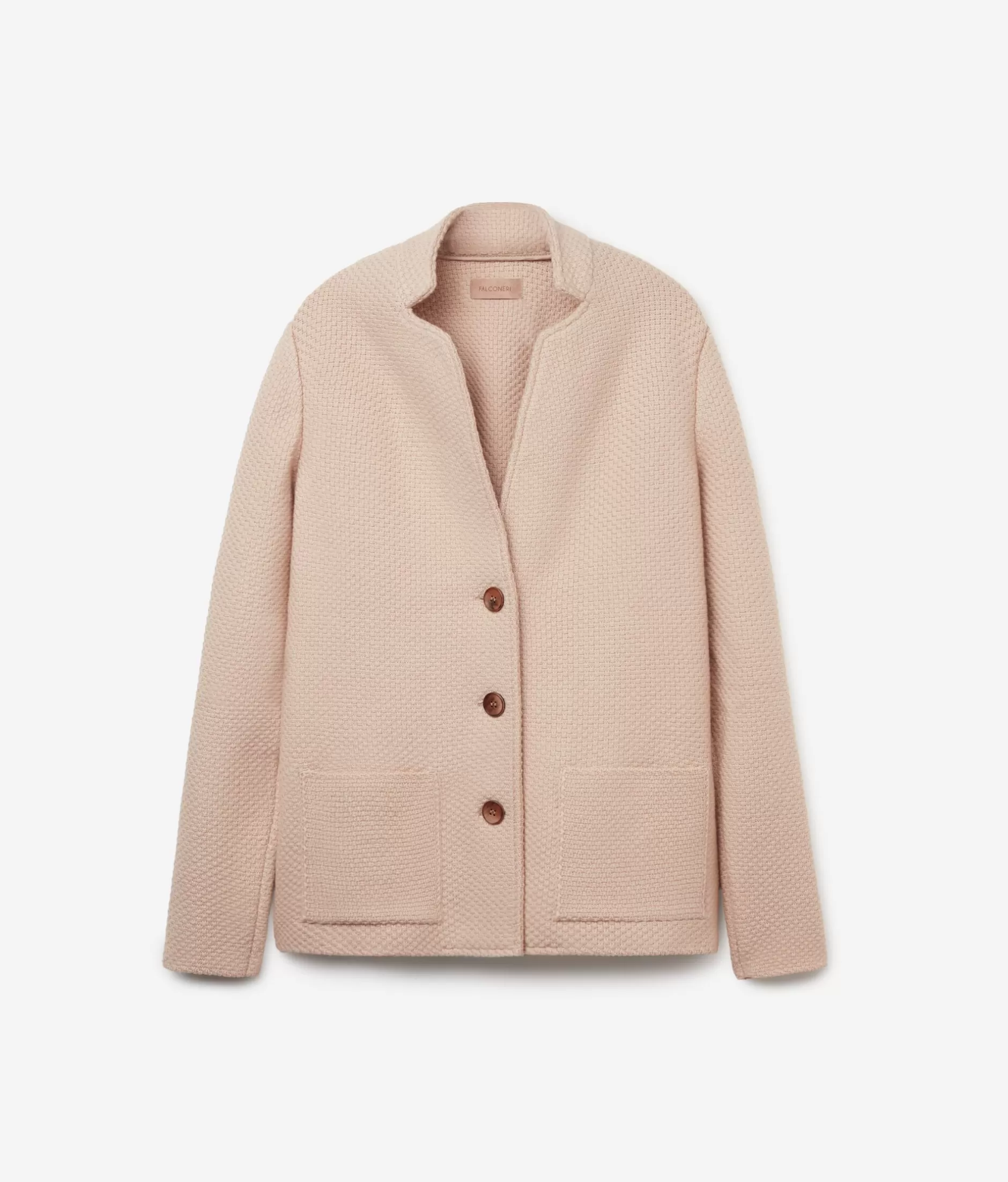 Giacca in Tessuto a Nido d'Ape Falconeri - Morbido Beige Naturale con Rifiniture Vanilla Chiaro, Comoda e Leggera per Stilismo Casual