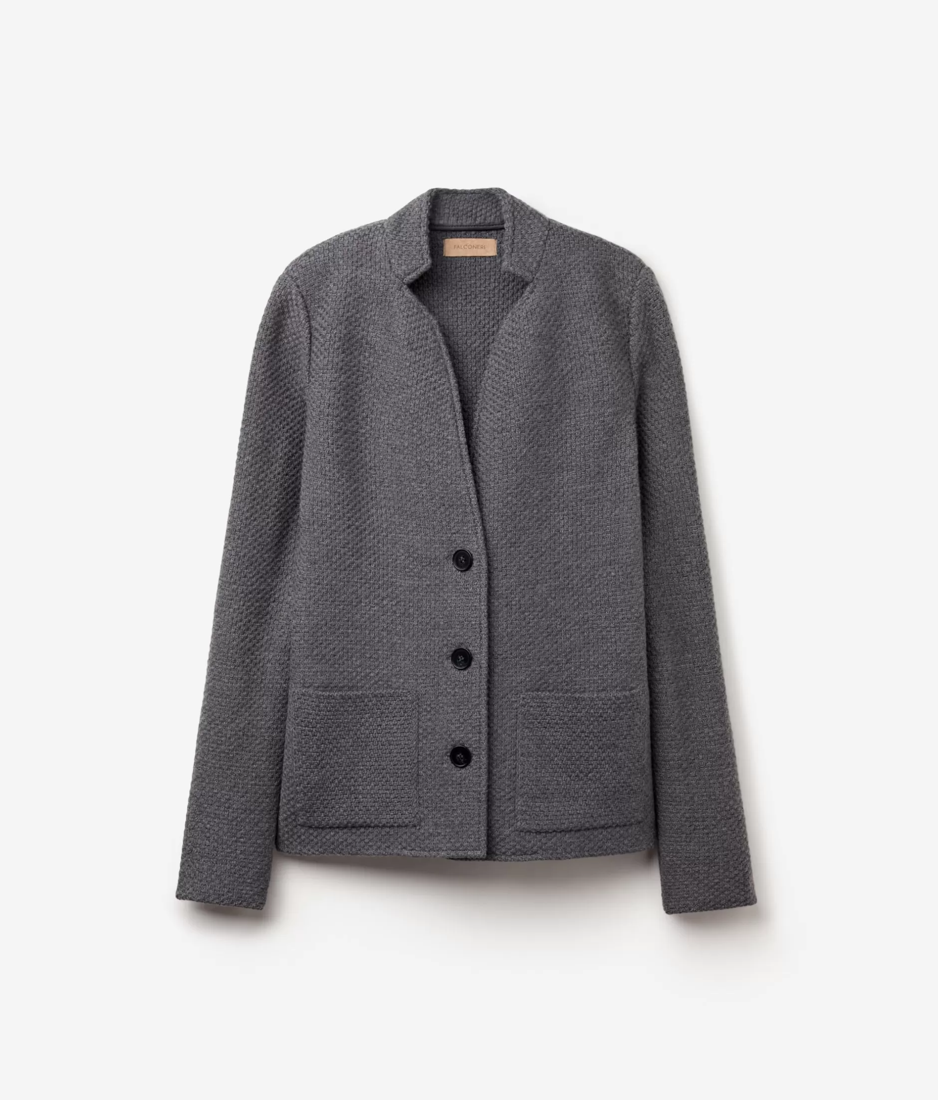 Giacca Falconeri in Trama Canestro Grigio Antracite - Modello Invernale 9070 con Rifiniture Cenere