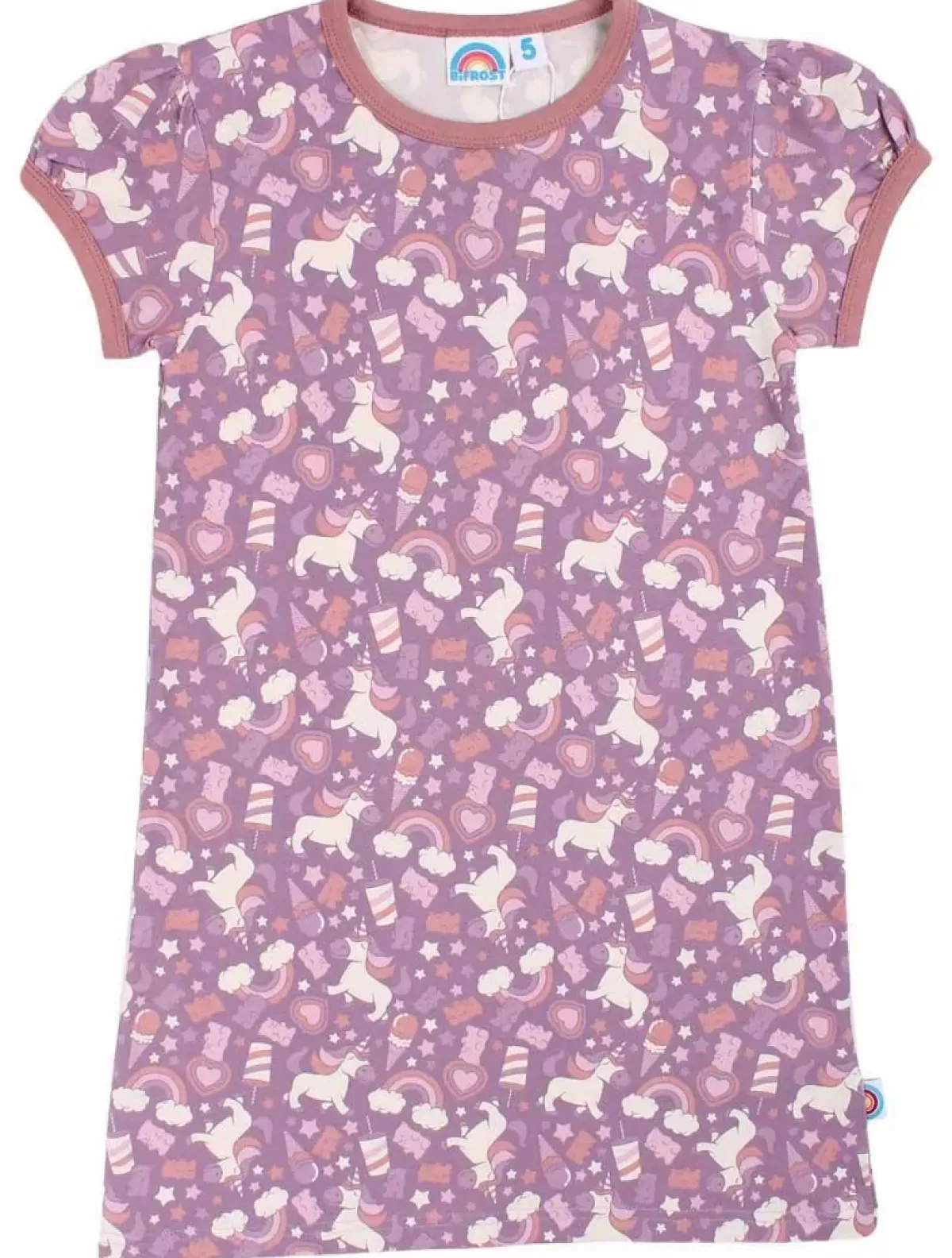Pigiama Fantasy Bifrost in Tinta Unica Rosa Antico - Design Confortevole con Ricami Dolci per Bambina