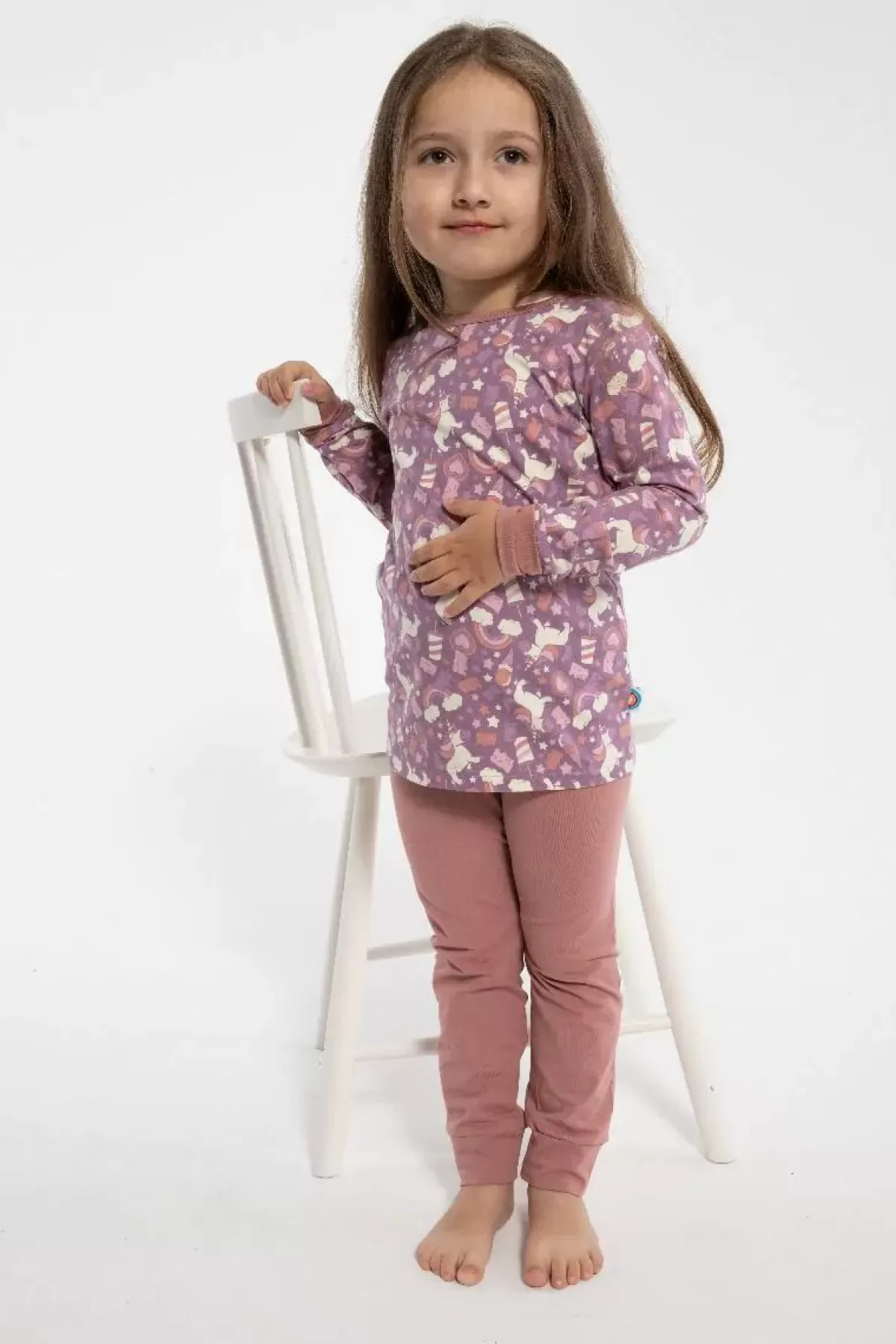 Børn Danefæ Bifrost - Pigiama Notte Stile Vintage con Motivo Rosa Antico e Tocco Caramello Dolce
