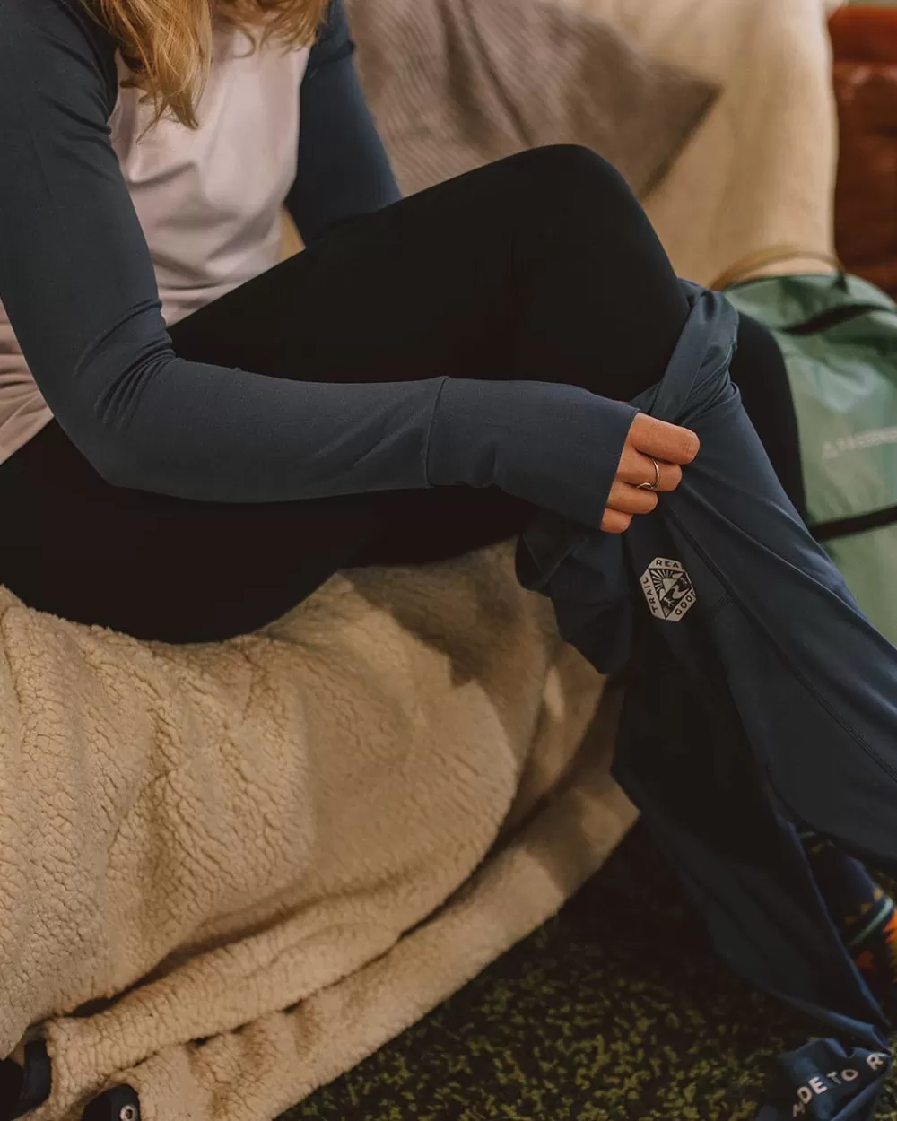 Calzini Termici Floreali Riciclati per Donna - Leggings Strato Base Confortevoli con Tecnologia Green