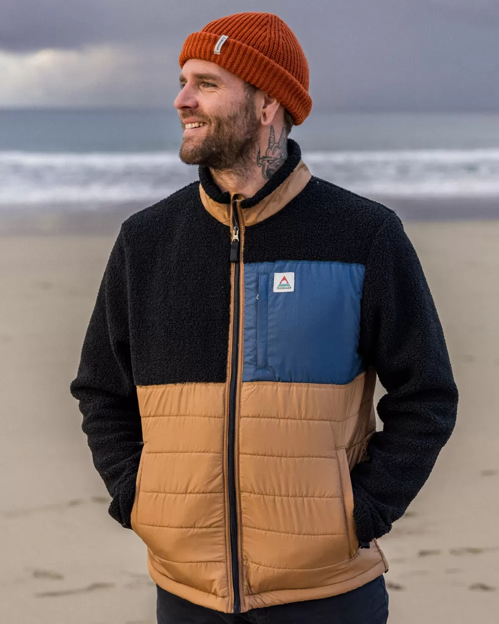 Floris van Bommel Esploratore Naturale - Giacca Sherpa Eco-Tessuto con Rivestimento Morbido e Interno in Pile, Abito per Avventure Sostenibili
