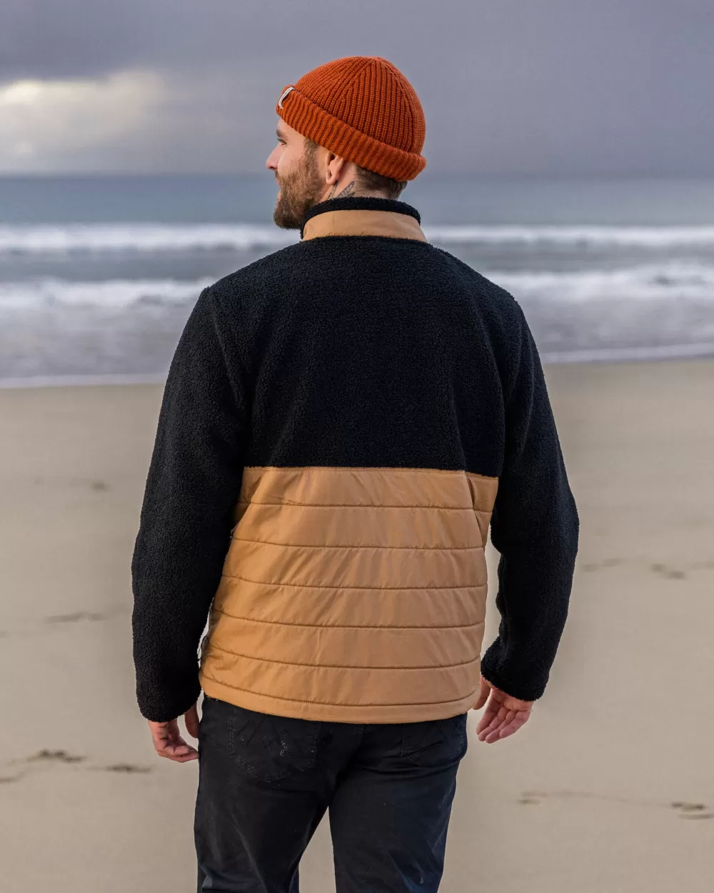 Floris van Bommel Esploratore Naturale - Giacca Sherpa Eco-Tessuto con Rivestimento Morbido e Interno in Pile, Abito per Avventure Sostenibili