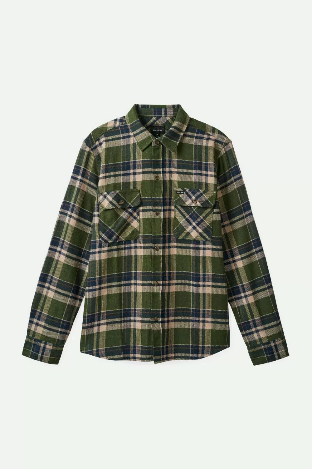 Brixton Bowery - Camicie Casual in Morbida Flanella, Manica Lunga con Bottoni - Ideali per Stile Autunnale