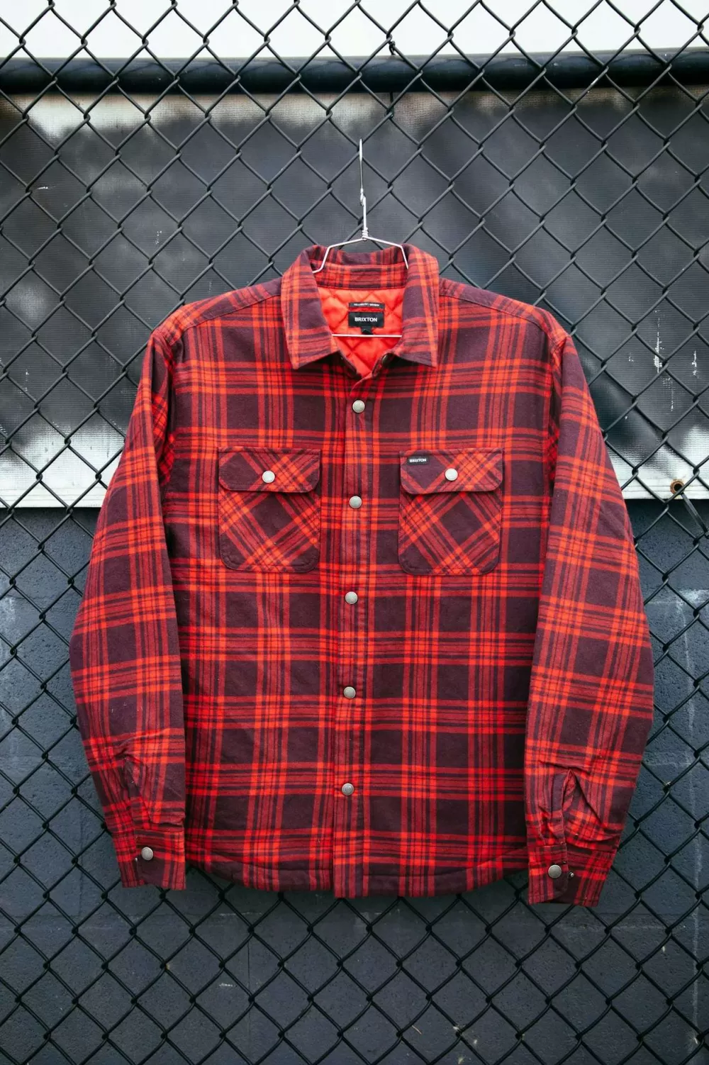 Brixton Bowery Giacca in Flanella Trapuntata con Maniche Lunghe - Modello Classico Autunno/Inverno, Trama Imbottita Premium per Comfort Termico