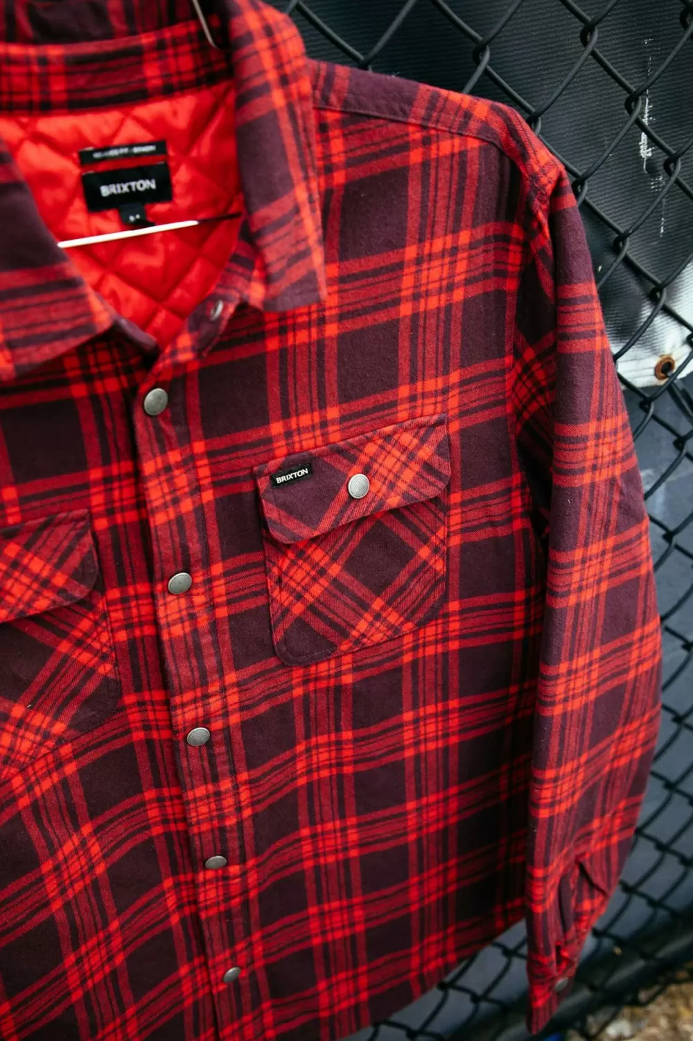 Brixton Bowery Giacca in Flanella Trapuntata con Maniche Lunghe - Modello Classico Autunno/Inverno, Trama Imbottita Premium per Comfort Termico