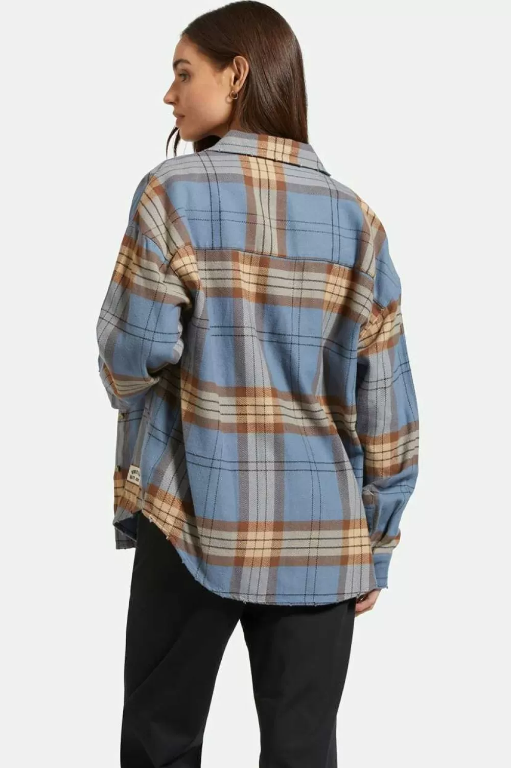 Brixton Bowery - Camicia Elegante Lunga Manica in Flanella per Donna, Confortevole e Stilosa | Top Autunno/Inverno con Bottoni, Moda Casual Femminile