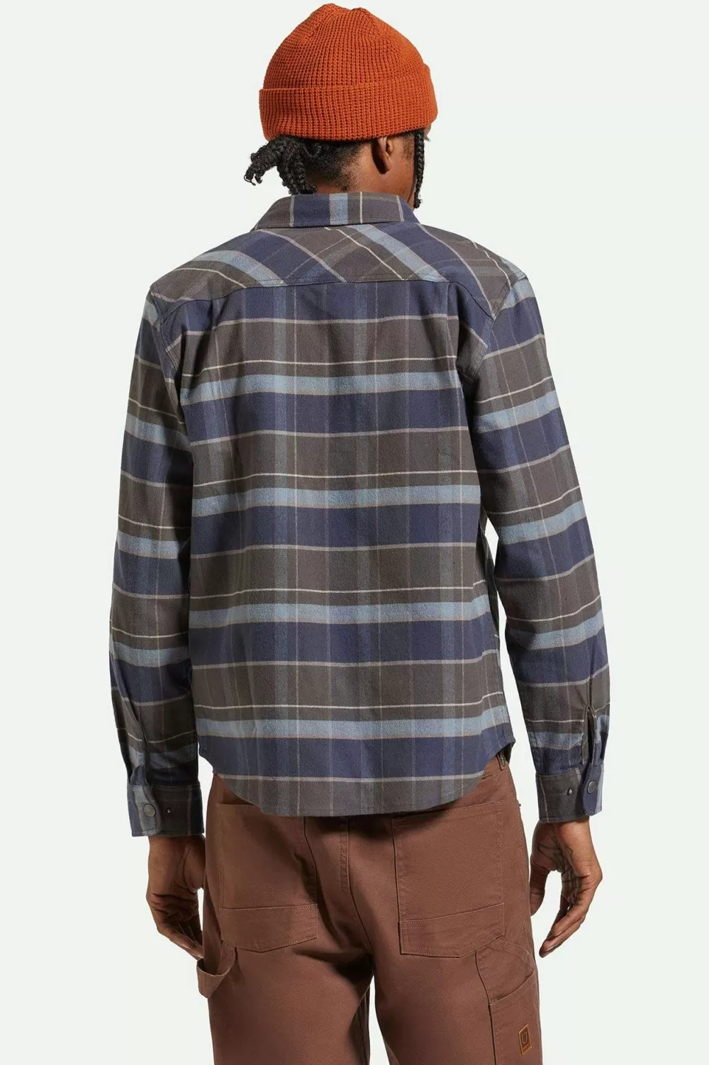 Brixton Builders Camicia Bowery in Flanella Tecnica^ Manica Lunga Impermeabile | Tessuto Elasticizzato Confortevole per Stile Urbano 

(：^，。