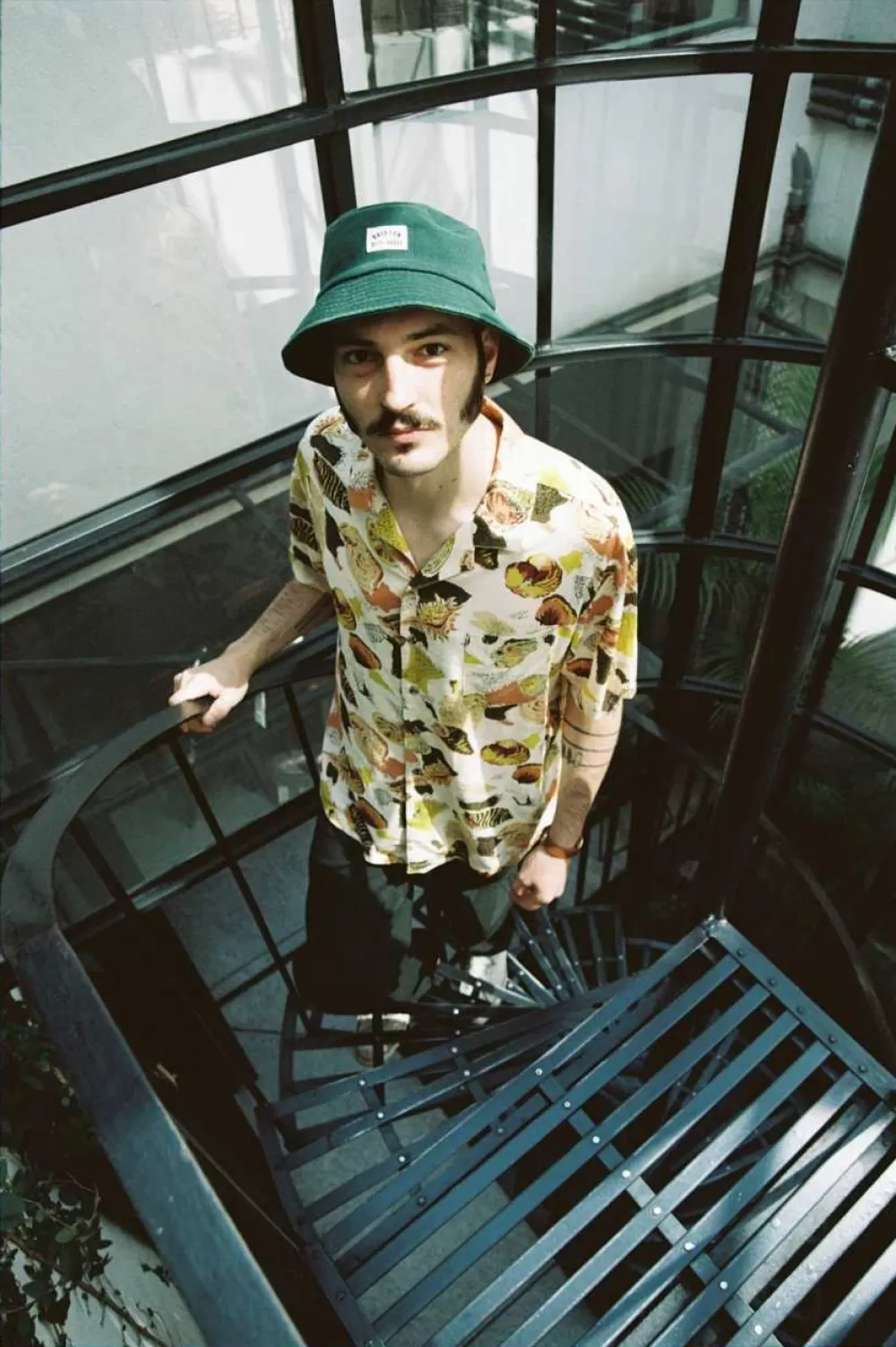 Brixton Bunker - Camicia Camp Collar Primavera/Estate in Tessuto Lavorato con Dettagli Artigianali, Stile Casual per Outdoor e Urbano
