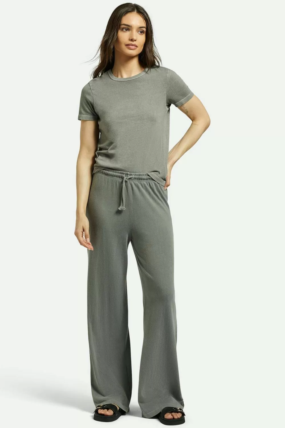 Pantaloni Largo Morbidi Brixton - Tintura Vegetale con Cotone Organico, Comodi per Donna^Moda Casual Senza Pensieri Ecologici