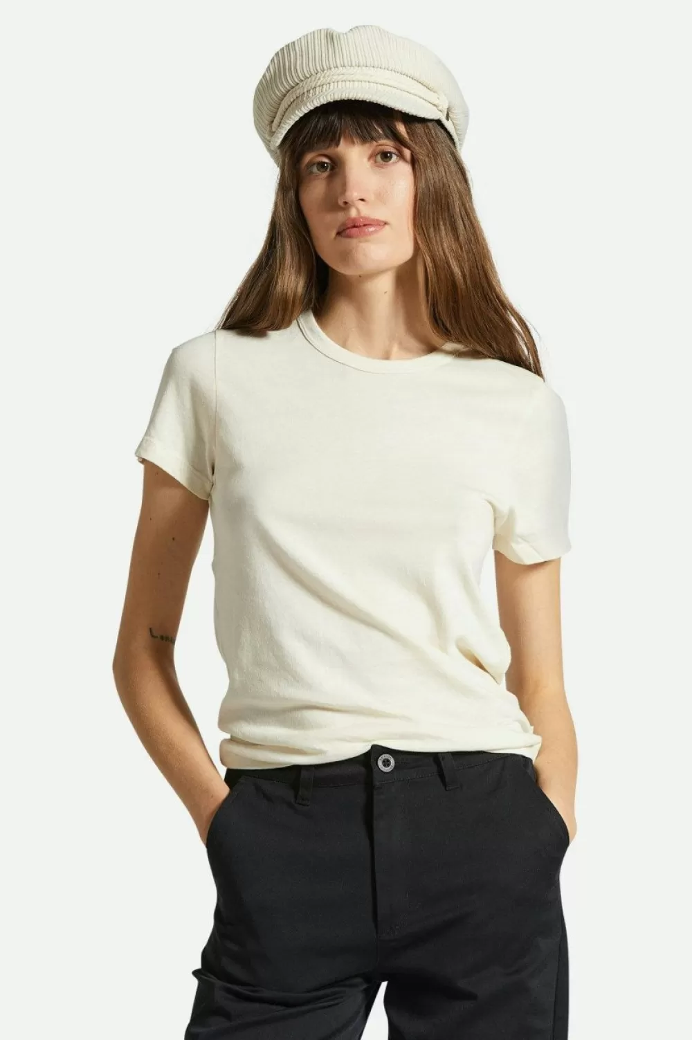 Maglietta Femminile Brixton Tinta a Capo Biologica - Taglio Slim Confezione Comoda per Stile Casual Senza Pensieri | Top in Cotone Organico con Design Moderno