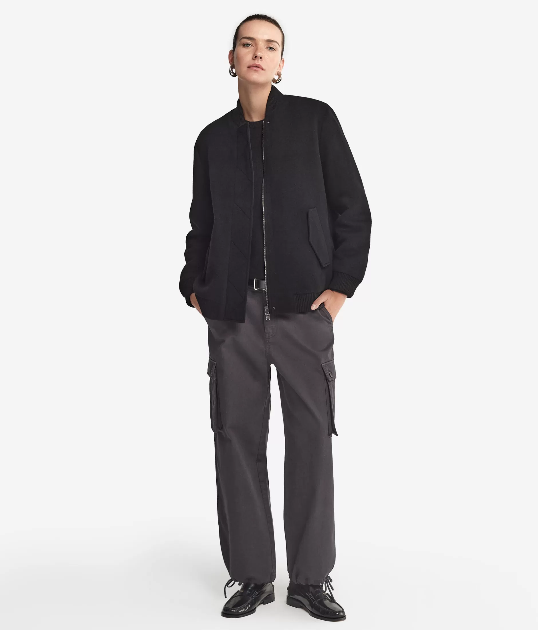Promozione Esclusiva: Giacca Bomber in Cashmere Falconeri - Nero Elegante, Stile Iconico