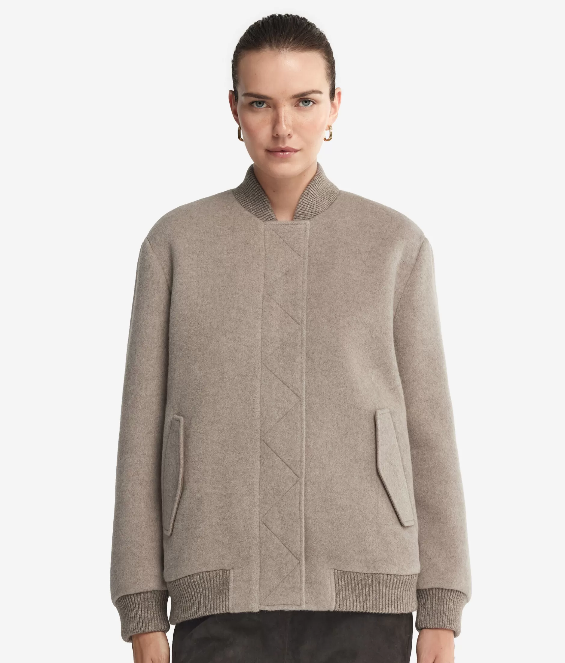 Falconeri Giacca Bomber in Cashmere - Tonalità Naturale con Sconto Esclusivo | Comfort Elegante Autunno 2023