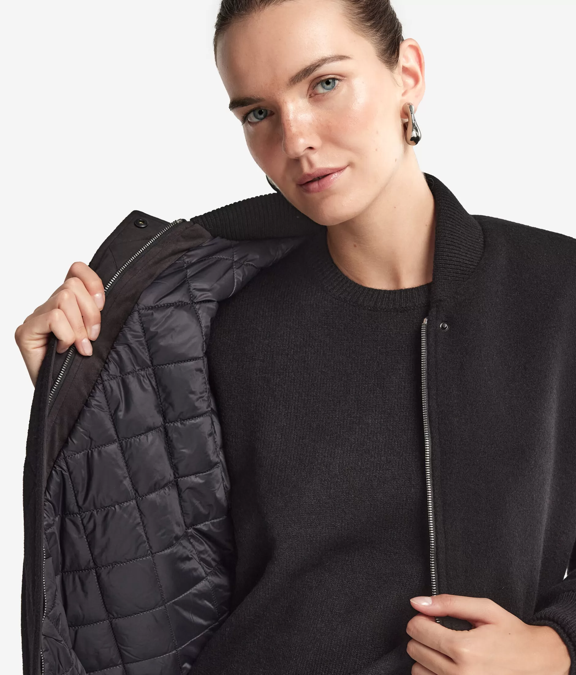 Promozione Esclusiva: Giacca Bomber in Cashmere Falconeri - Nero Elegante, Stile Iconico
