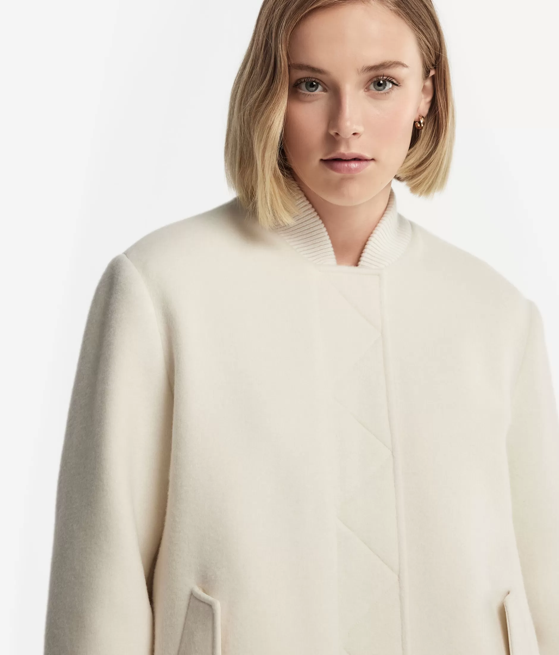 Giacca bomber in puro cashmere Falconeri con dettaglio a fiocco - Bianco elegante detto anche 
