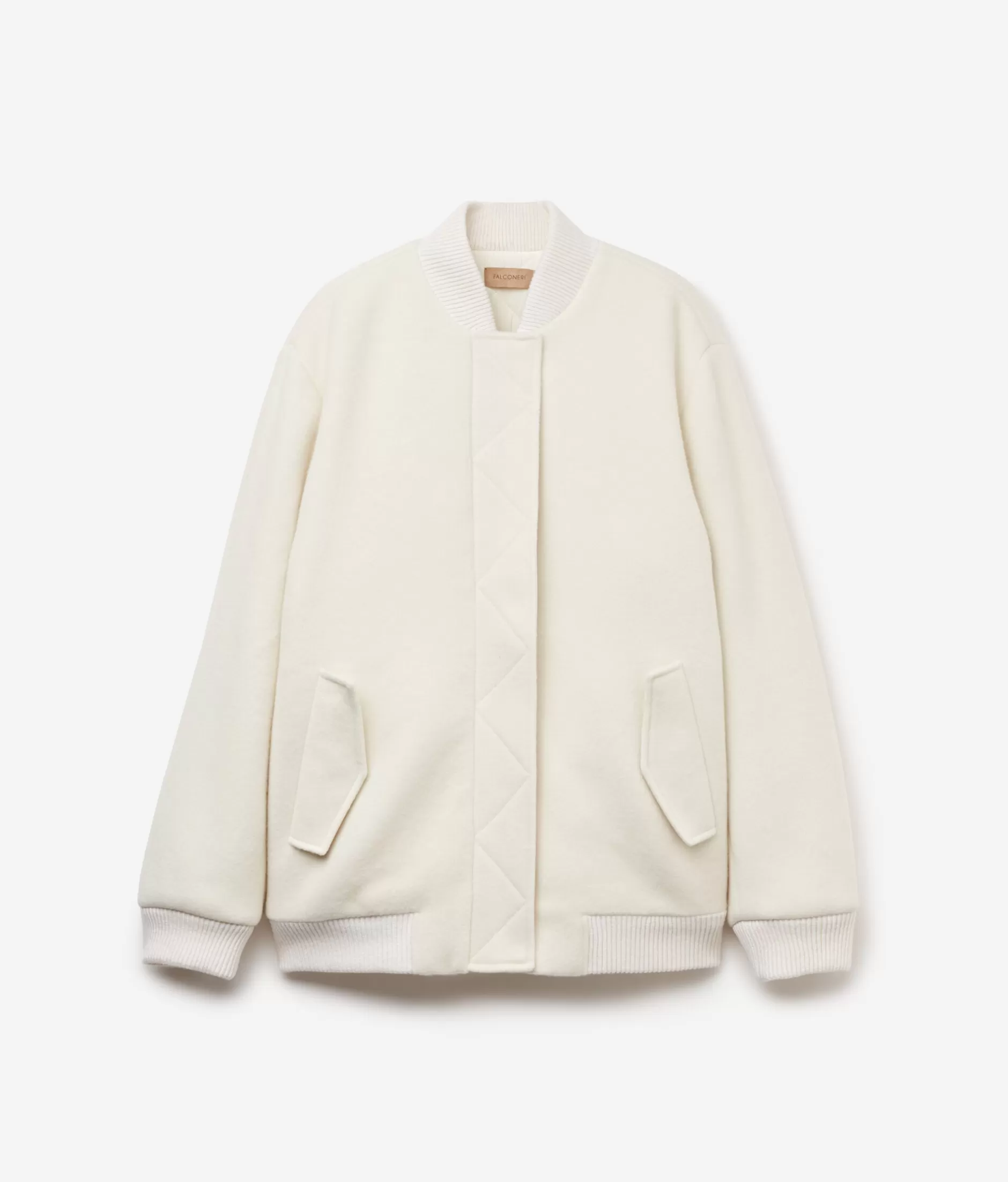 Giacca bomber in puro cashmere Falconeri con dettaglio a fiocco - Bianco elegante detto anche 