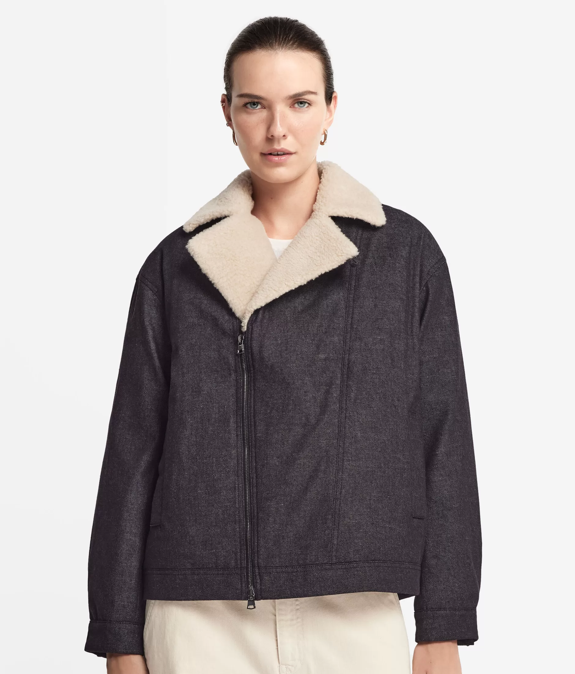 Falconeri Giacca Corta in Denim Cashmere Nero Mod.9048 - Prezzo Accessibile, Tessuto Naturale per Stile Casual Comodo