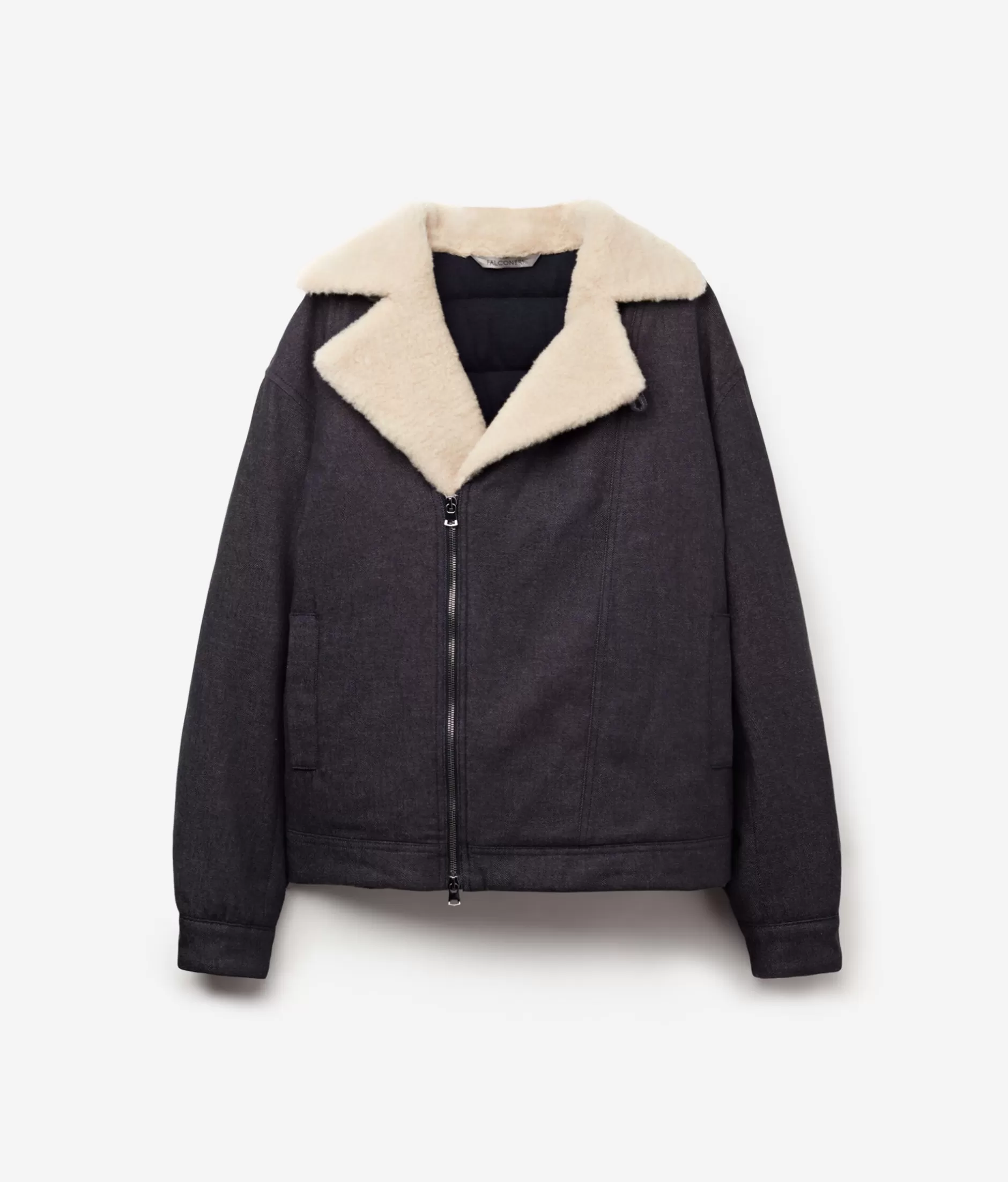 Falconeri Giacca Corta in Denim Cashmere Nero Mod.9048 - Prezzo Accessibile, Tessuto Naturale per Stile Casual Comodo