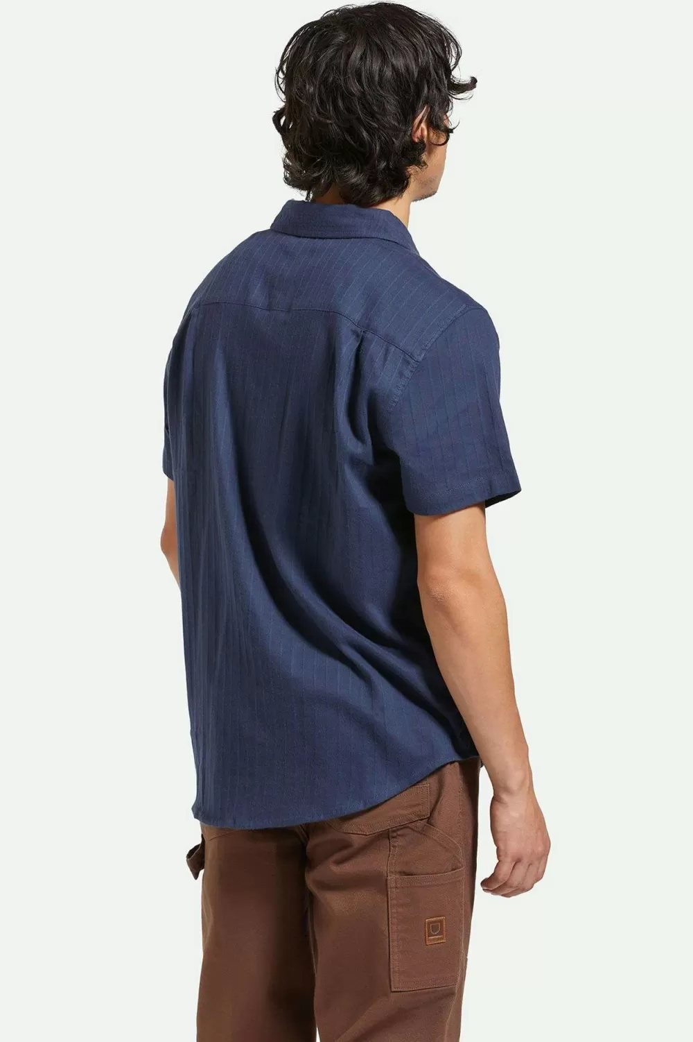 Brixton Camicia Elegante con Righe Timeless - Maniche Corte in Tessuto Premium per Primavera/Estate

（：，，