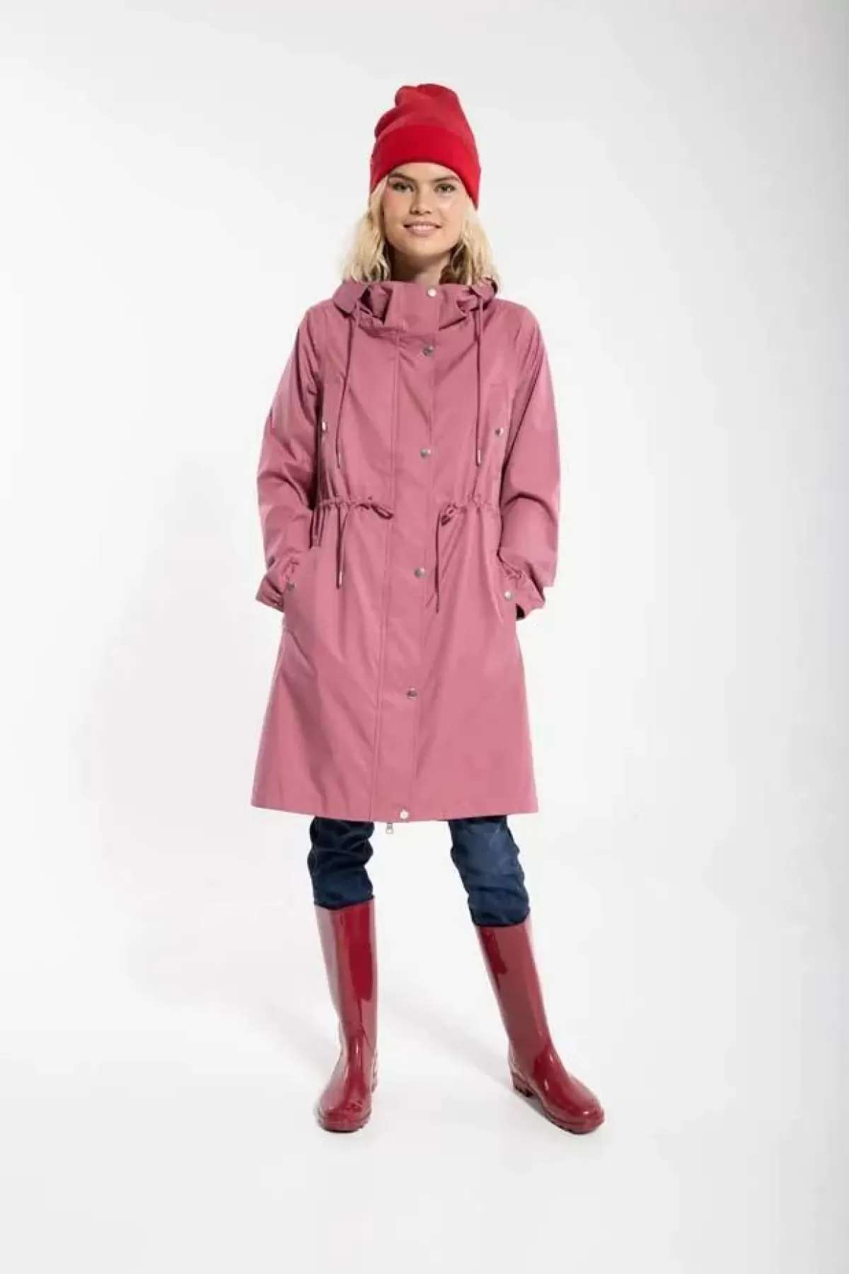 Impermeabile Elegante Rosa Antico di Dame Danefæ - Stile Danaalborg Vintage