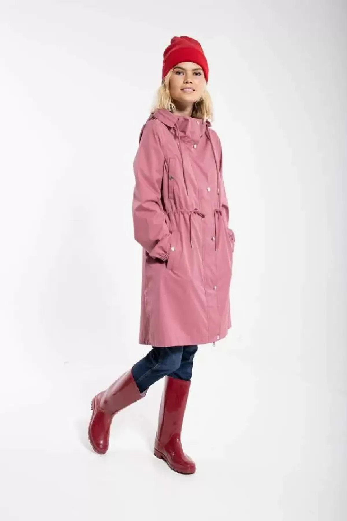 Impermeabile Elegante Rosa Antico di Dame Danefæ - Stile Danaalborg Vintage
