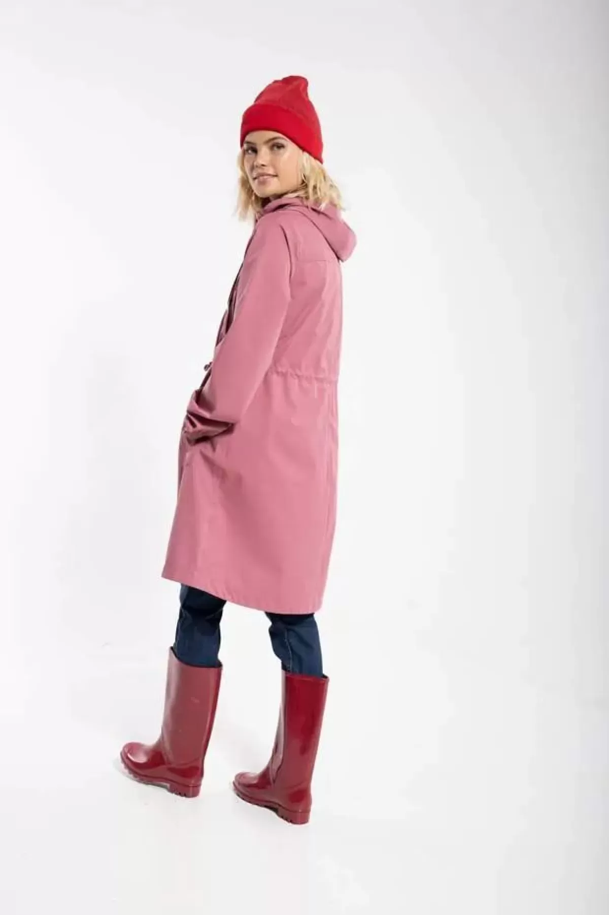 Impermeabile Elegante Rosa Antico di Dame Danefæ - Stile Danaalborg Vintage