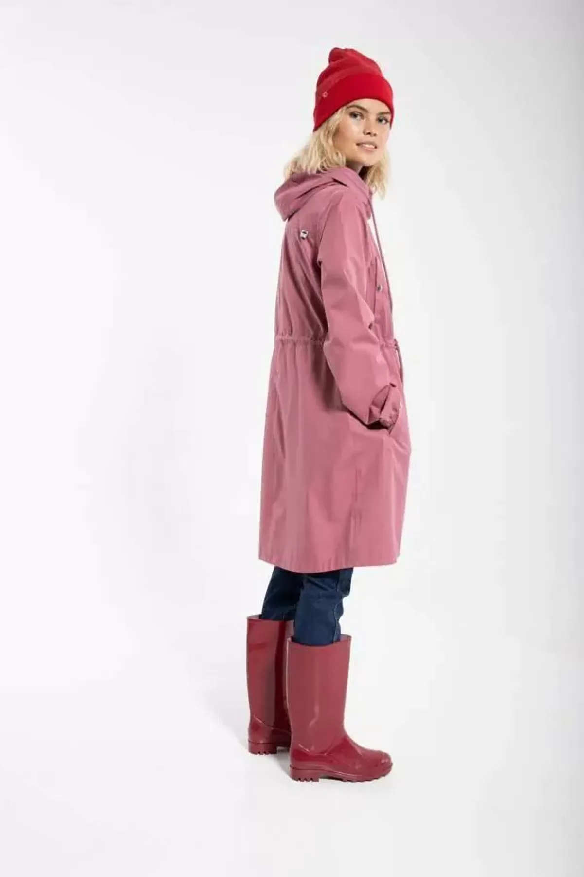 Impermeabile Elegante Rosa Antico di Dame Danefæ - Stile Danaalborg Vintage