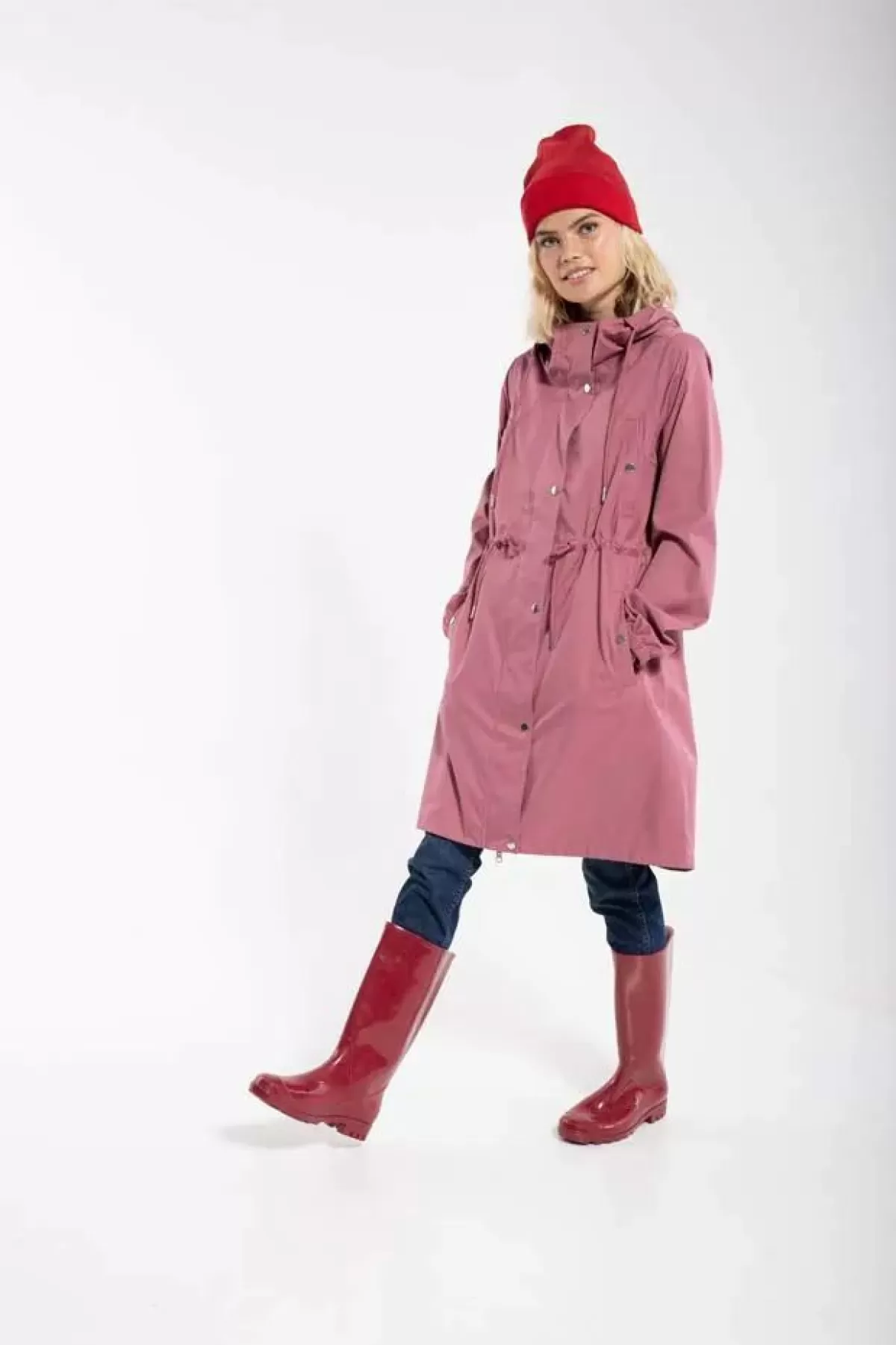 Impermeabile Elegante Rosa Antico di Dame Danefæ - Stile Danaalborg Vintage