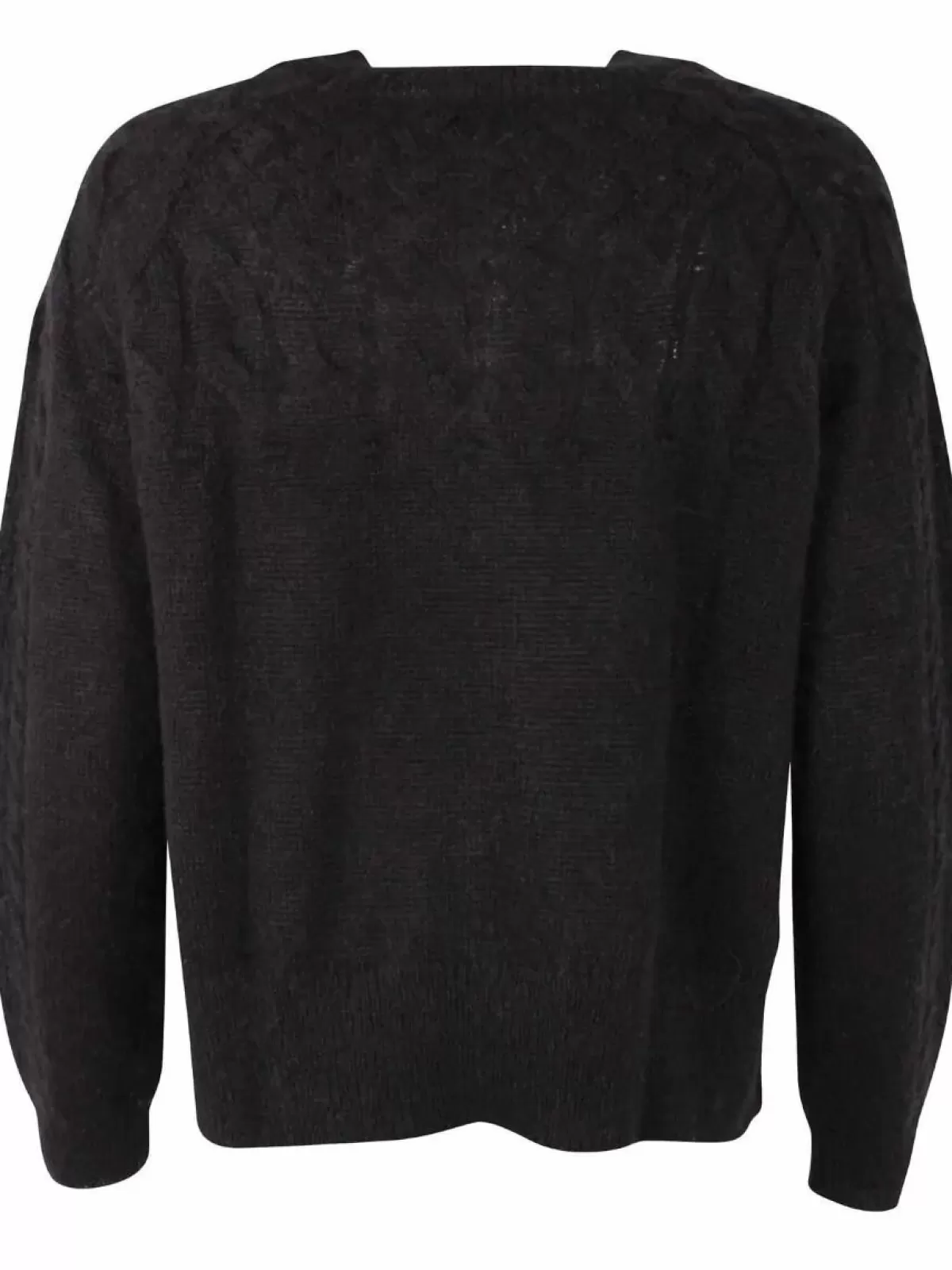 Maglione Donna Danefa - Danaarluk Nero Lavorato a Mano, Morbidissimo in Lana Merino per Inverno