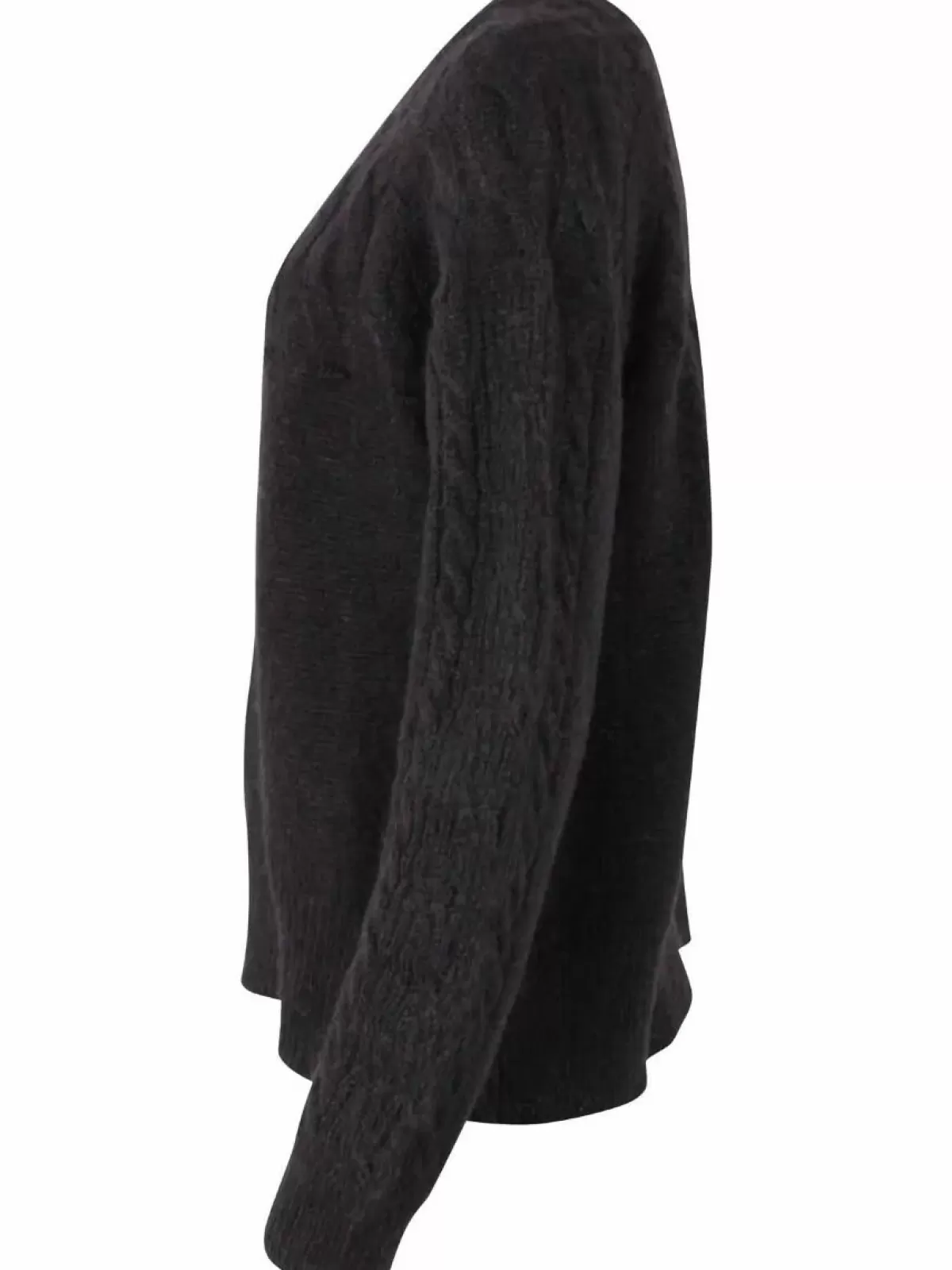 Maglione Donna Danefa - Danaarluk Nero Lavorato a Mano, Morbidissimo in Lana Merino per Inverno