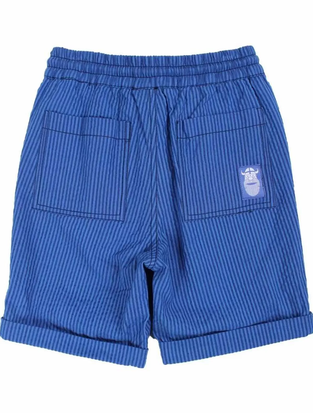 Pantaloncini Estivo Seersucker Confortevole Børn Danefæ - Blu Marino Scuro con Detagli Danalfred, Moda Casual Uomo