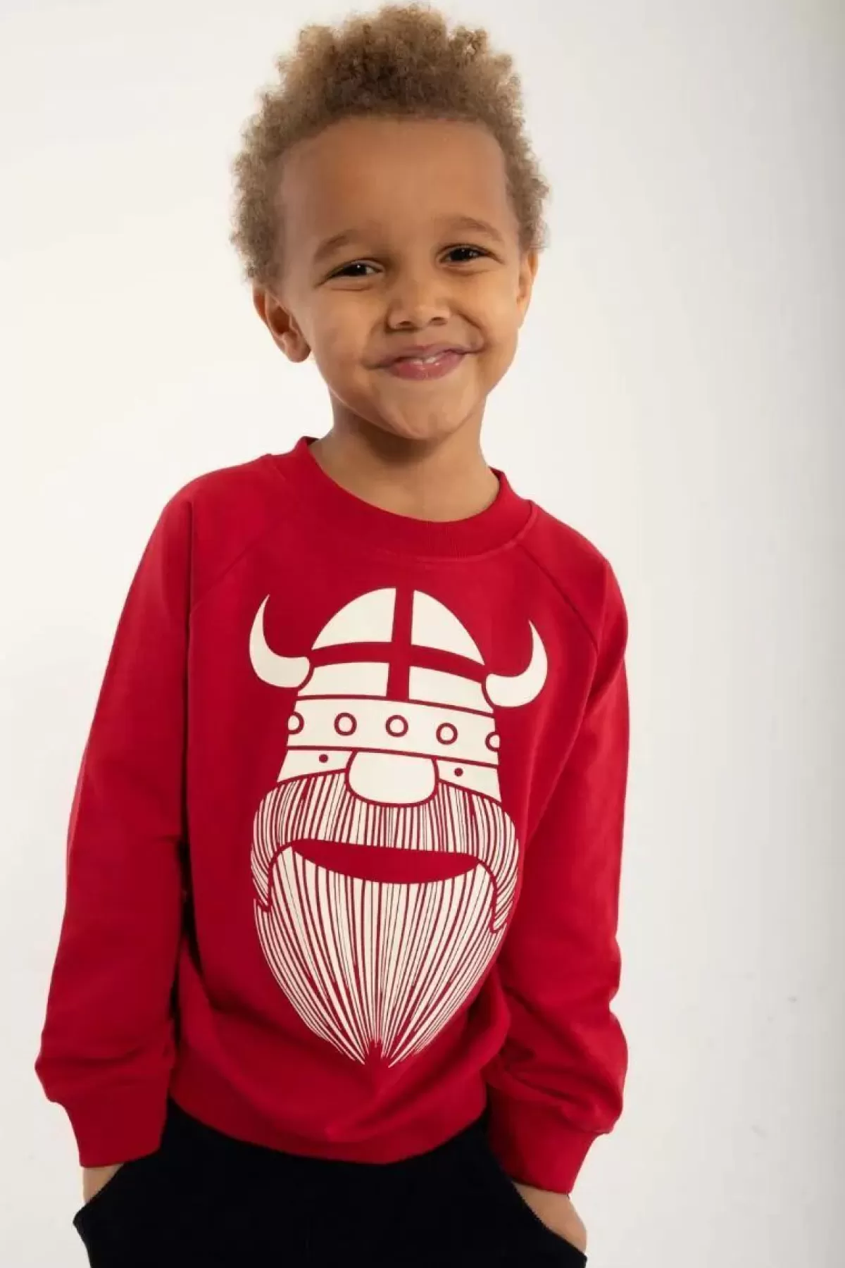 Felpa Unisex Danimarca per Bambini - Design Erik in Rosso Antico
