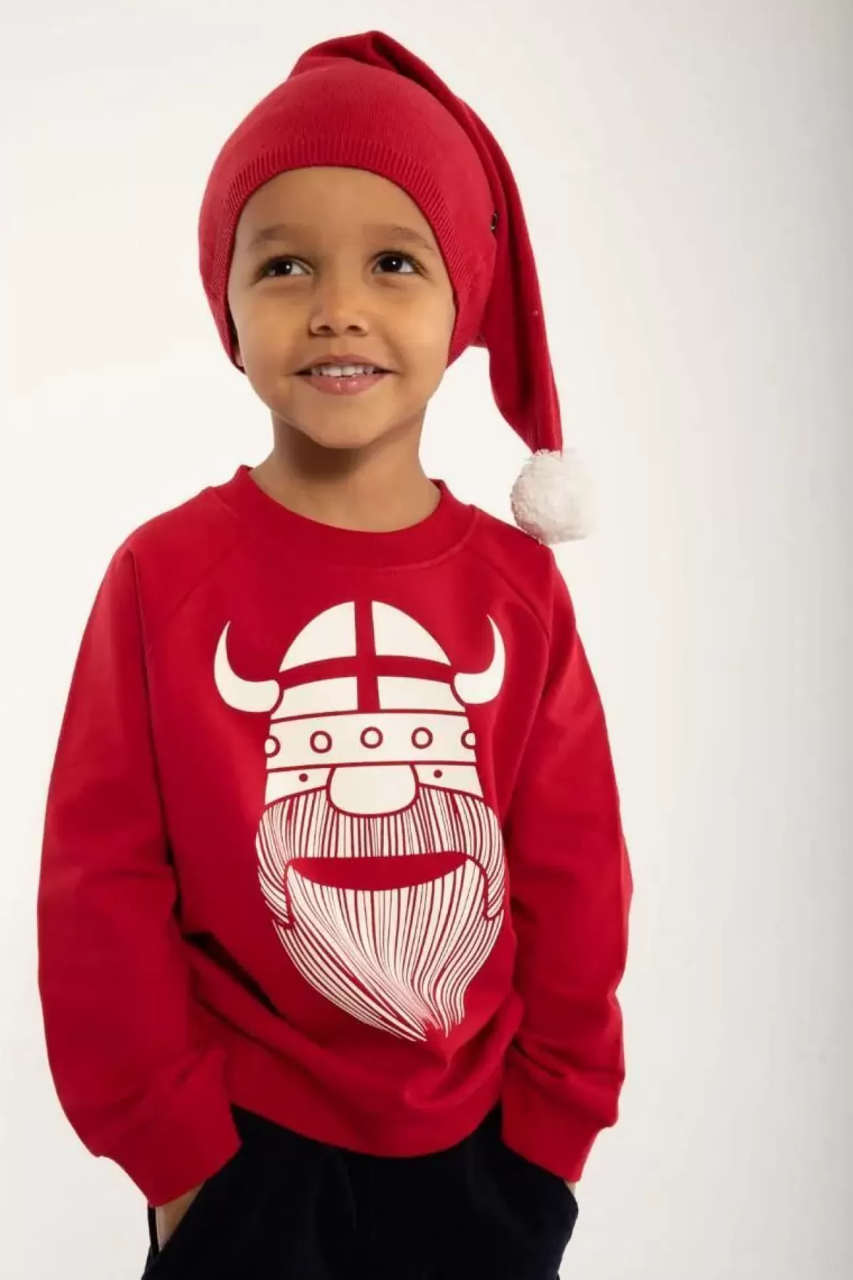 Felpa Unisex Danimarca per Bambini - Design Erik in Rosso Antico
