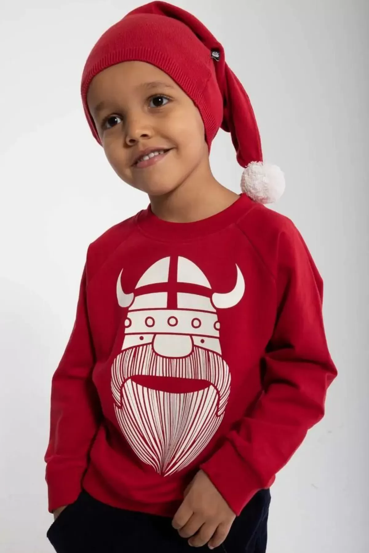 Felpa Unisex Danimarca per Bambini - Design Erik in Rosso Antico