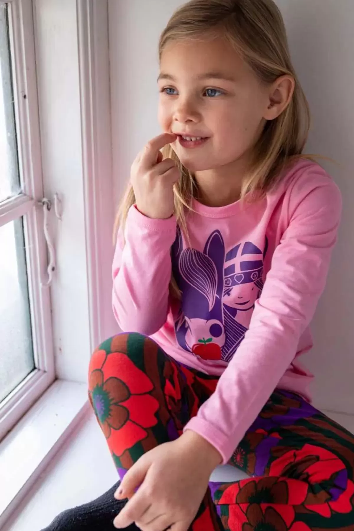 Maglia Termica Bambini Danebasic - Rosa Tenue con Ricamo Idunn, Design Confortevole