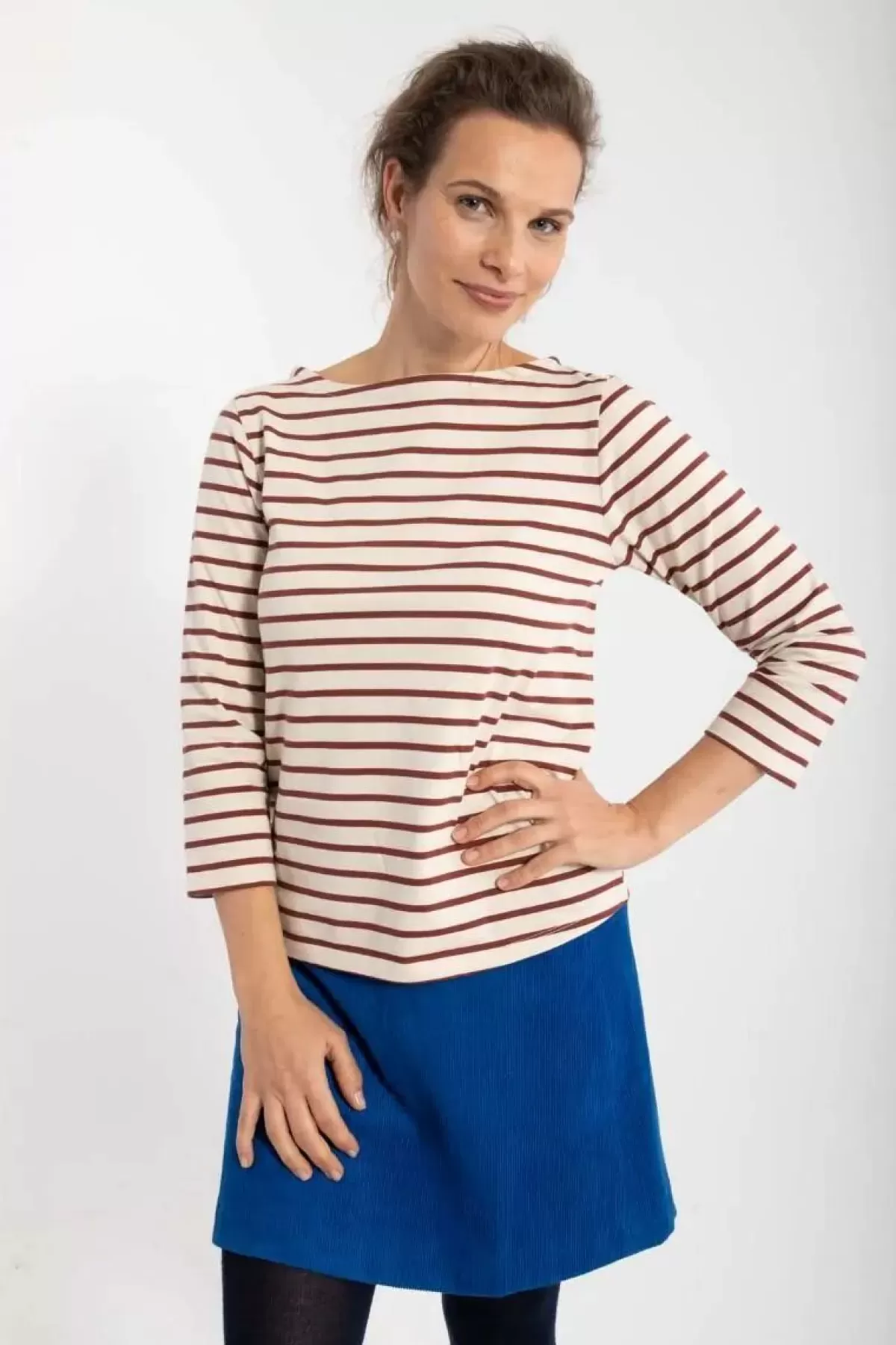 Maglietta Unisex in Cotone Spesso Dame Danefa Danecarribean - Bicolore Grigio Cenere/Bordeaux