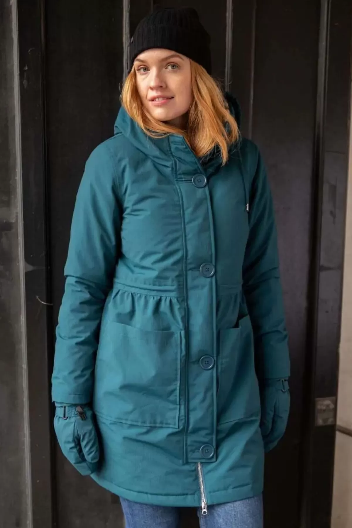 DaneCorgi by Dame Danefæ - Giacca termica invernale color cenere azzurro con rivestimento antipioggia