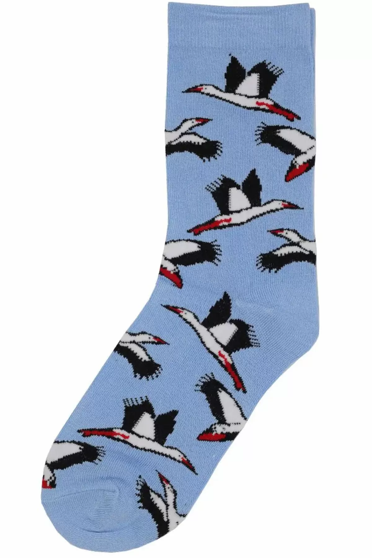 Calzini per Bambini Danefæ - Design Danimarca in Azzurro Chiaro con Fantasia Cicogne