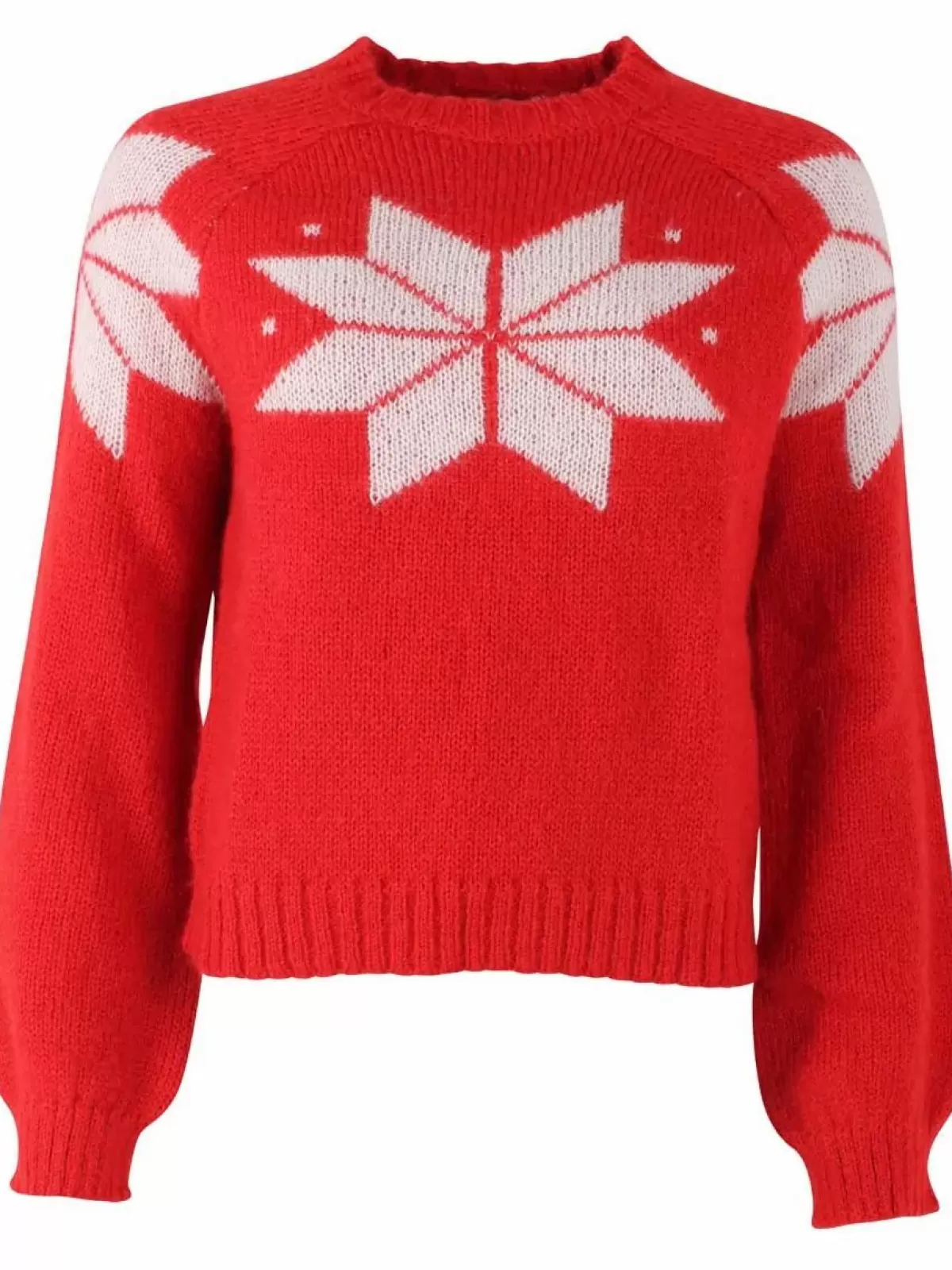 Dane Maglione in Lana Autunno/Inverno con Fantasy Fiocchi - Casual Chic Borgogna/Gesso