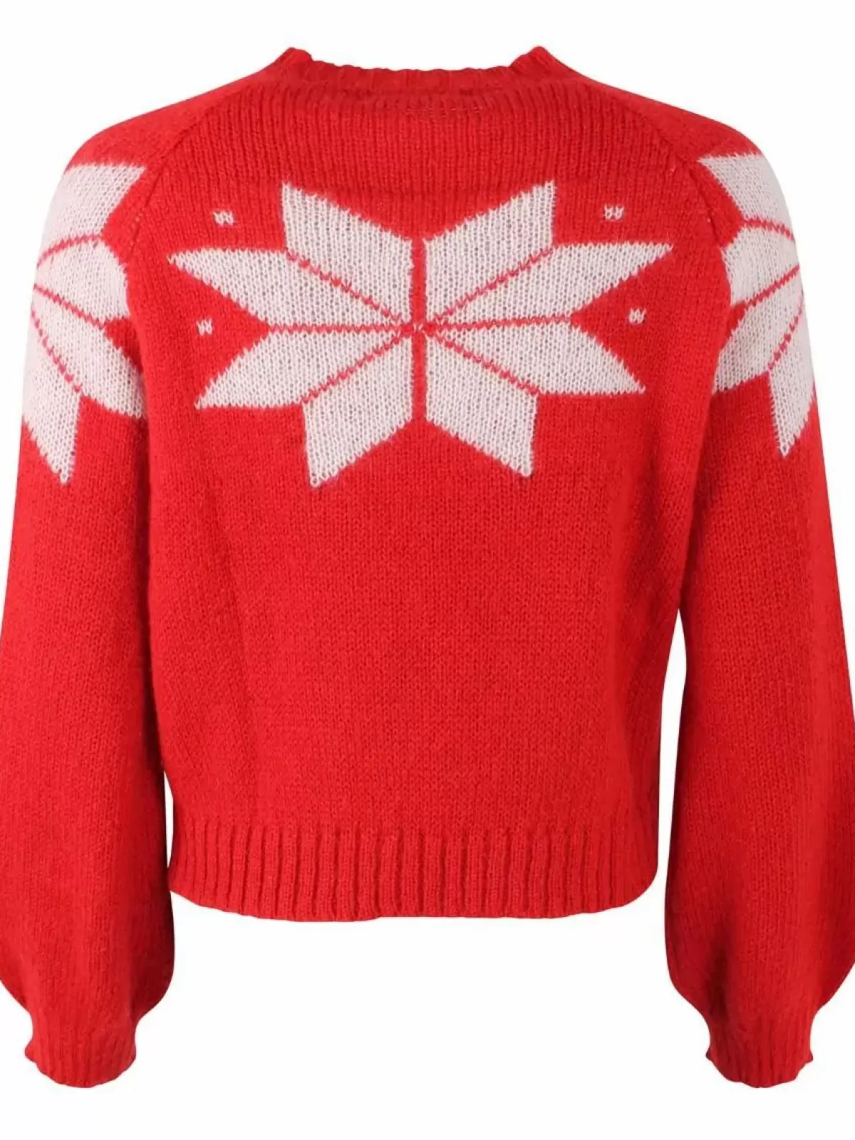 Dane Maglione in Lana Autunno/Inverno con Fantasy Fiocchi - Casual Chic Borgogna/Gesso