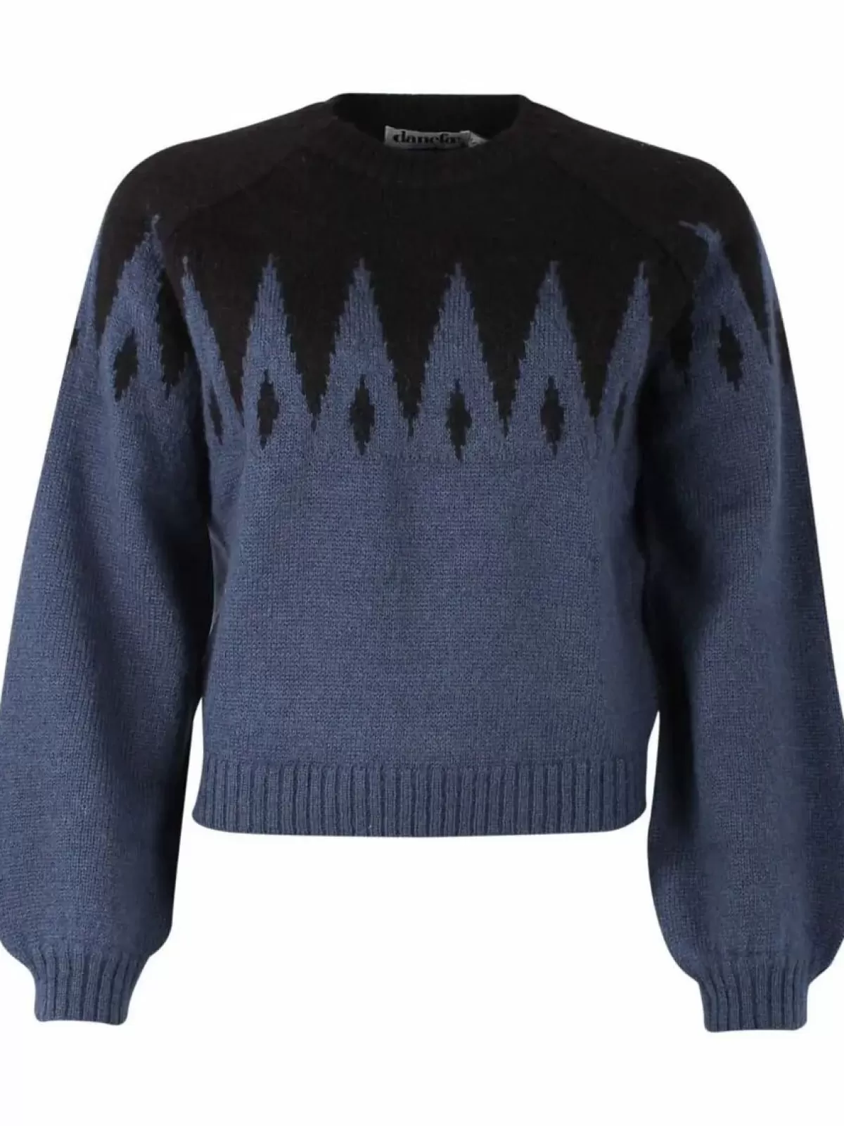 Maglione Elegante in Lana Danefæ con Decorazioni a Cristallo - Fantastico Design Unisex Nero/Blu Marino