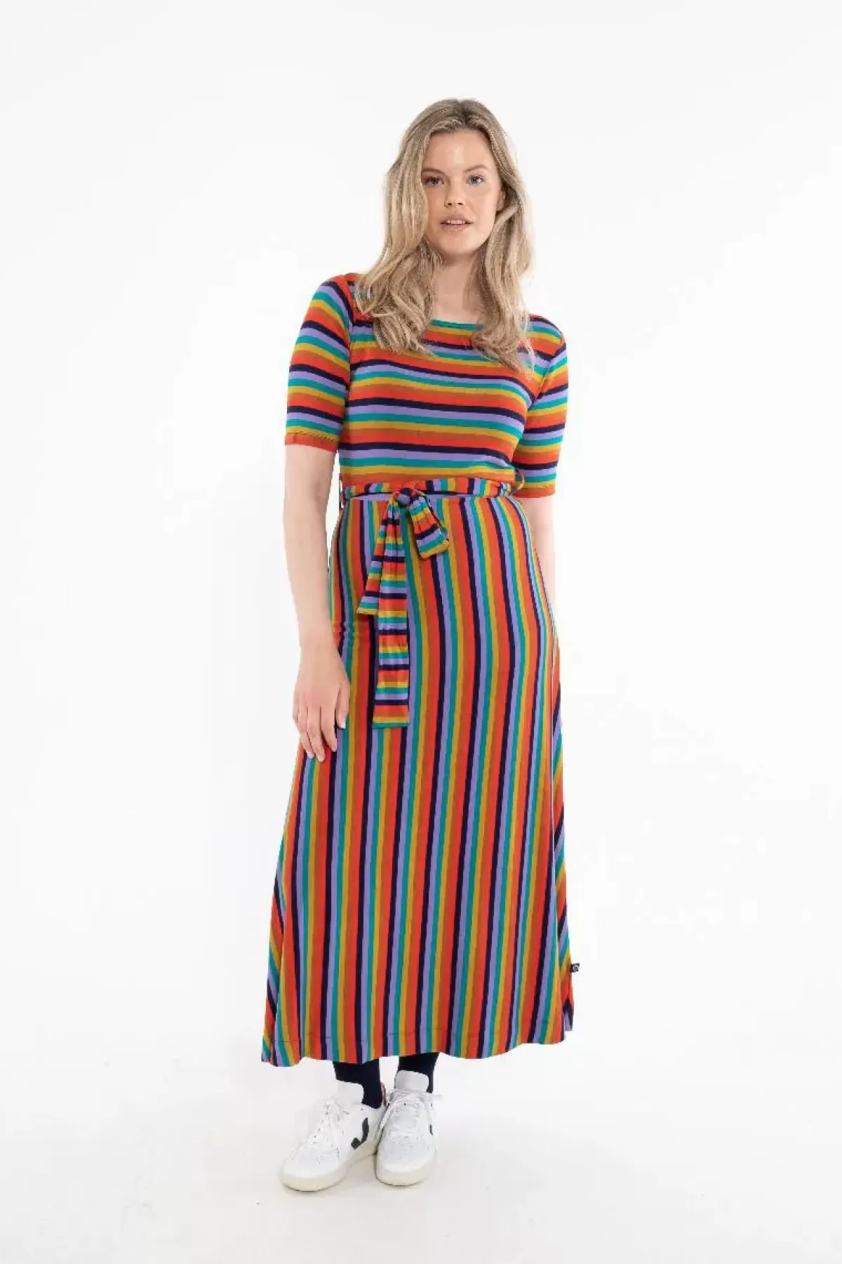 Abito Elegante in Viscosa con Riflessi Dorati - Collezione Warmglow di Dame Daneflora