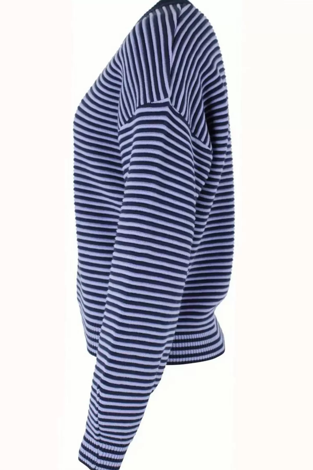 Maglione Donna Elegante in Uncinetto 3D Danegold - Lavorato a Maglia con Trama Avvolgente - Blu Notte e Viola Ghiaccio per Uno Stile Stagionale Unico