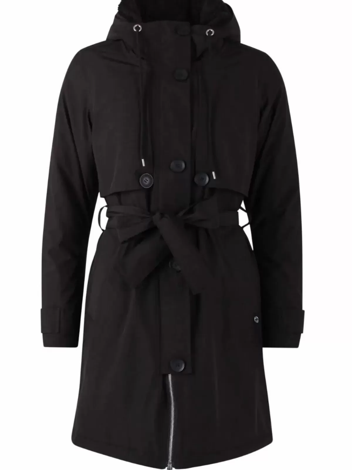 Parka Invernale Donna Danefæ - Giacca Lunga Riscaldata con Materiale Elastico, Cappuccio Regolabile e Chiusura Impermeabile Nero Antracite