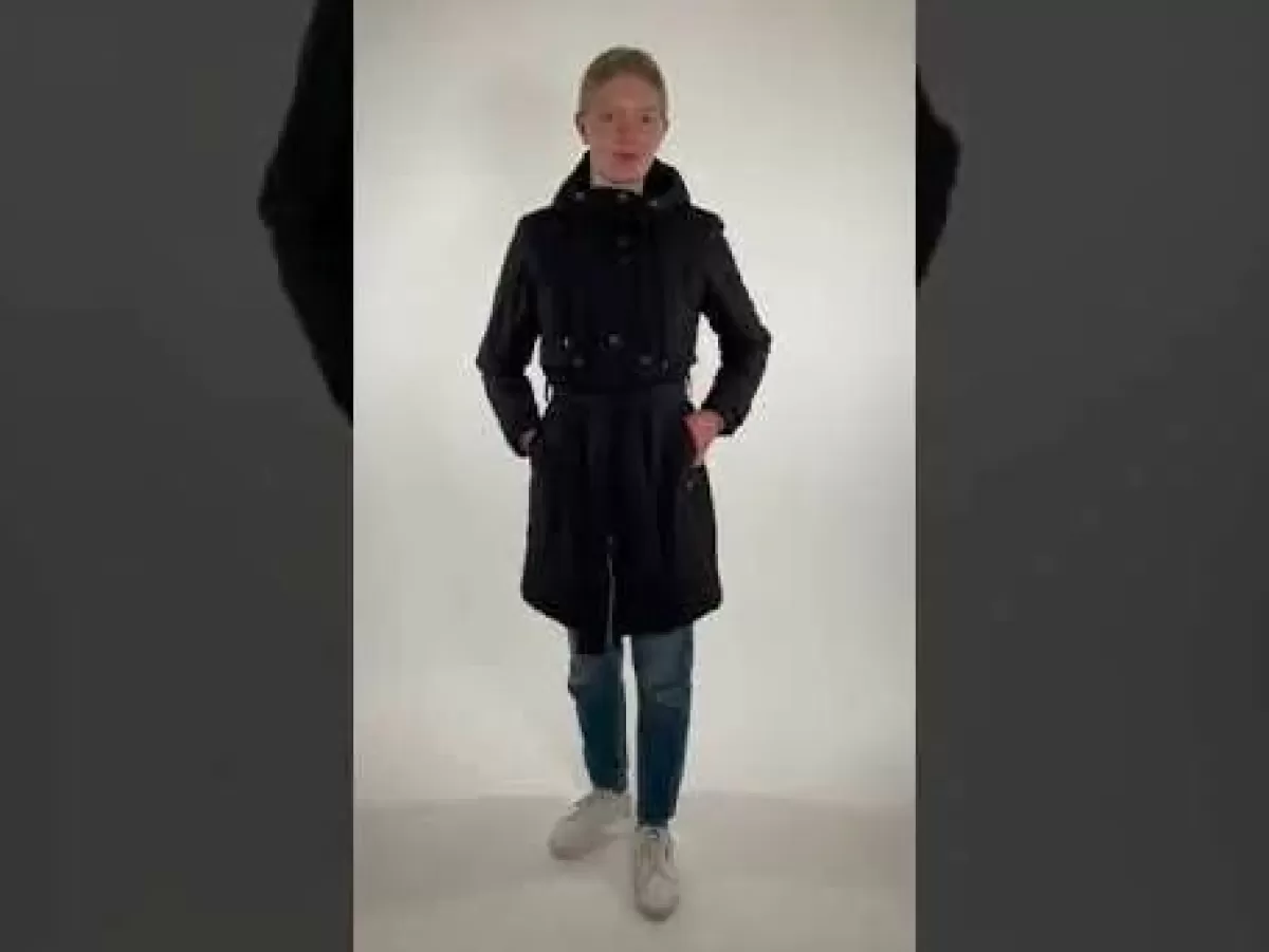 Parka Invernale Donna Danefæ - Giacca Lunga Riscaldata con Materiale Elastico, Cappuccio Regolabile e Chiusura Impermeabile Nero Antracite