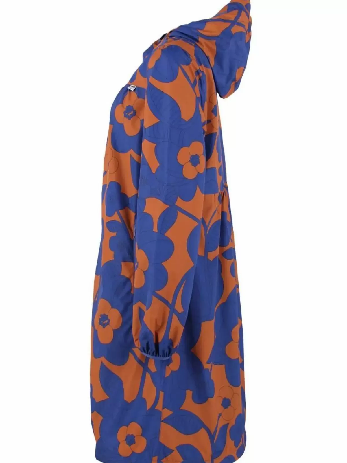Impermeabile Elegante Dame Danefæ - Blu Oceano e Fioritura Vivace, Giacca Antipioggia Unisex con Cappuccio