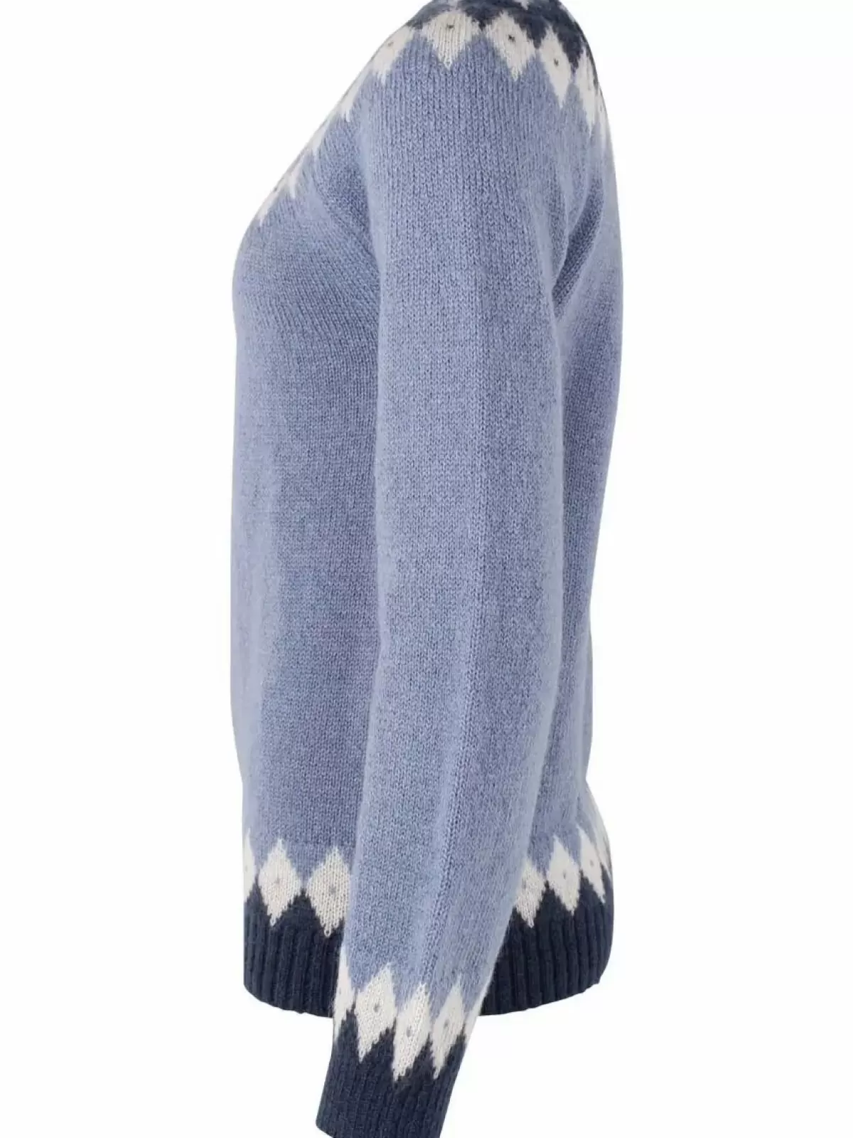 Maglione in Mohair Confortevole Danehot Stove - Design Elegante con Dettagli Porcellana, Gesso e Blu Marina | Collezione Dame Danefæ